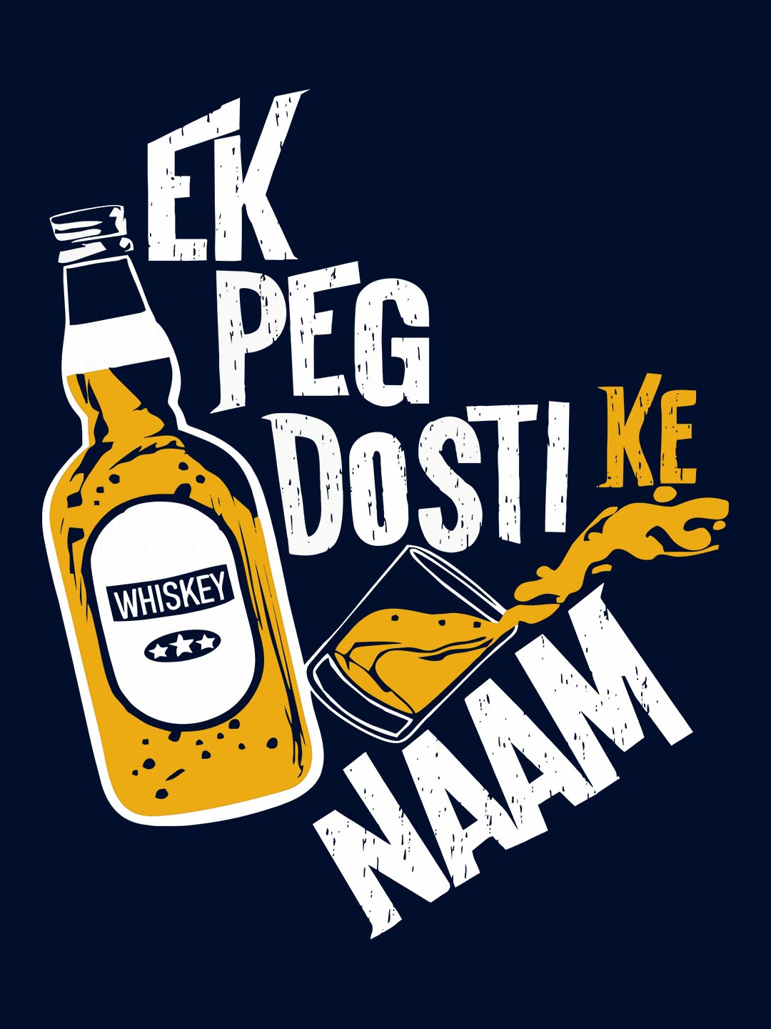 Ek Peg Dosti Ke Naam Blue T-Shirt