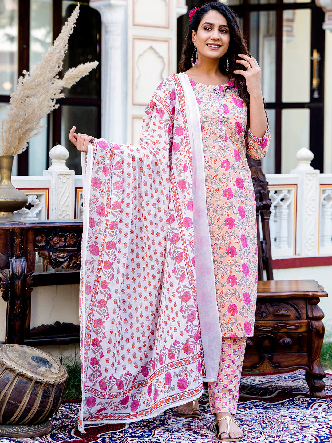 Women Kurta Pant Dupatta Set FRKT6732