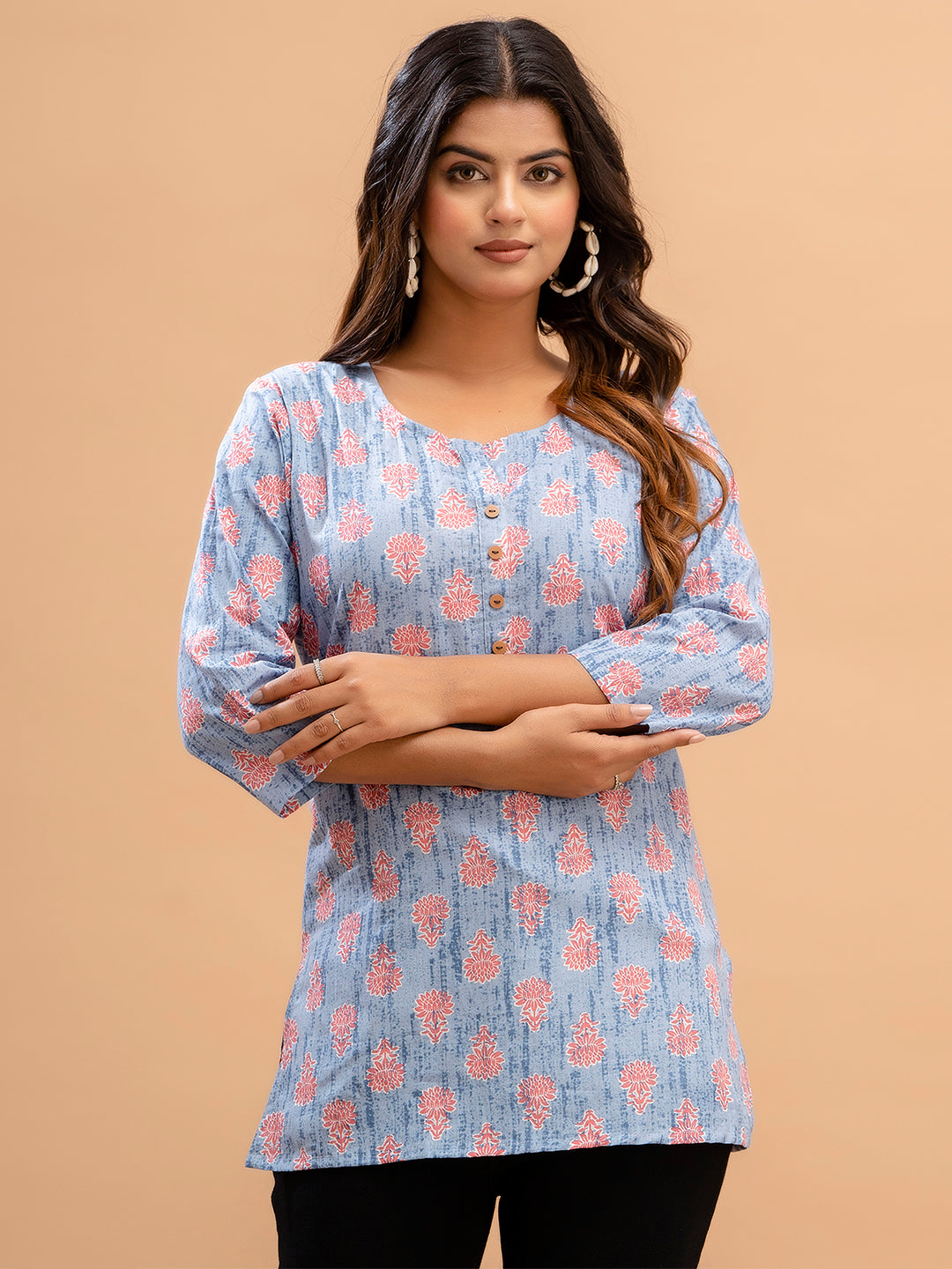 Floral Printed Pure Cotton Kurti FRKT6210