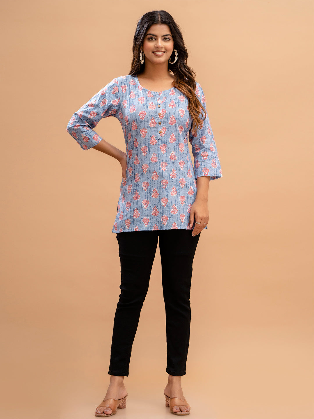 Floral Printed Pure Cotton Kurti FRKT6210