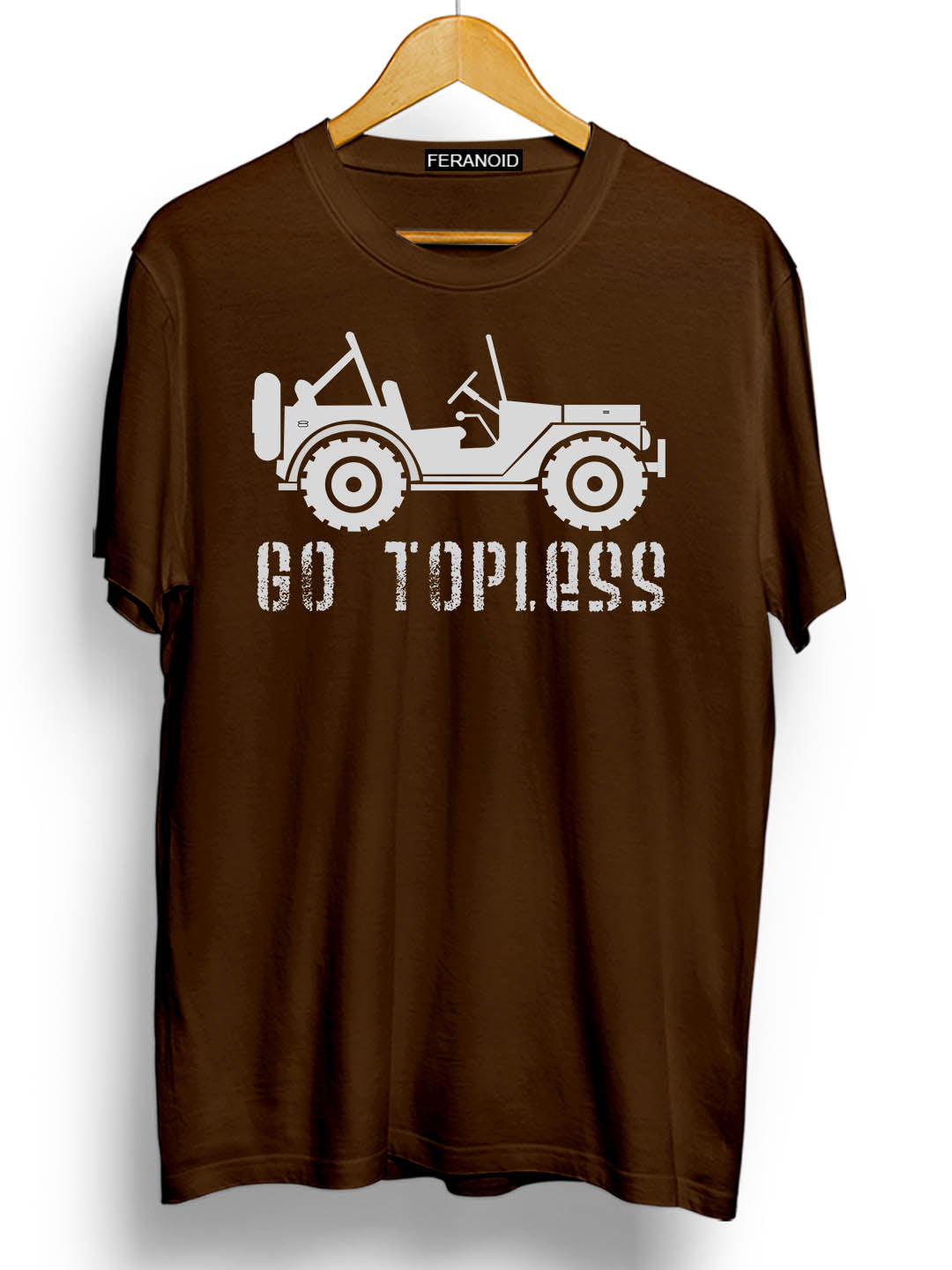 Go Topless Brown T-Shirt