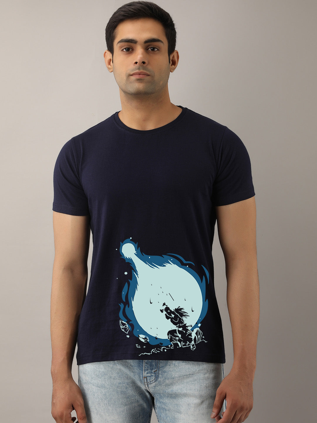 Goku Side Print Blue T-Shirt