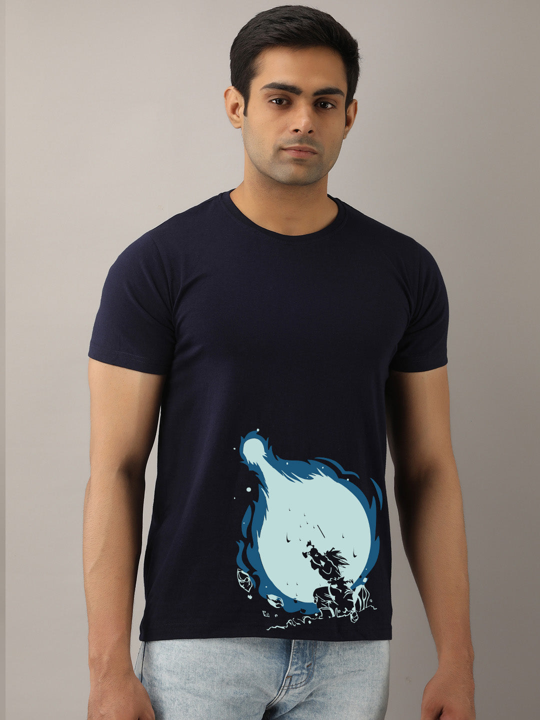 Goku Side Print Blue T-Shirt