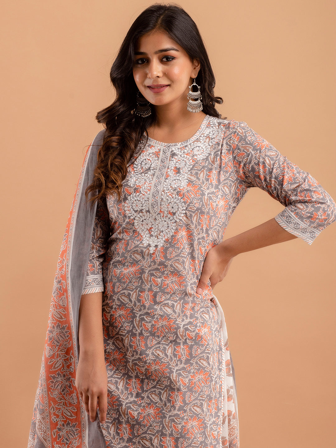 Women Kurta Pant Dupatta Set FRKT6739