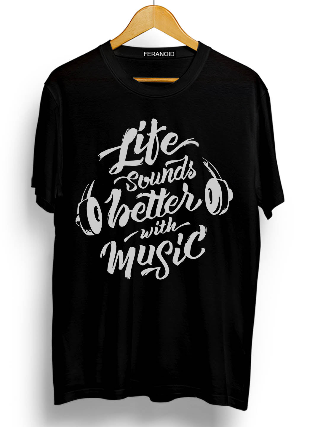 Life Sounds Better With Music Black T-Shirt