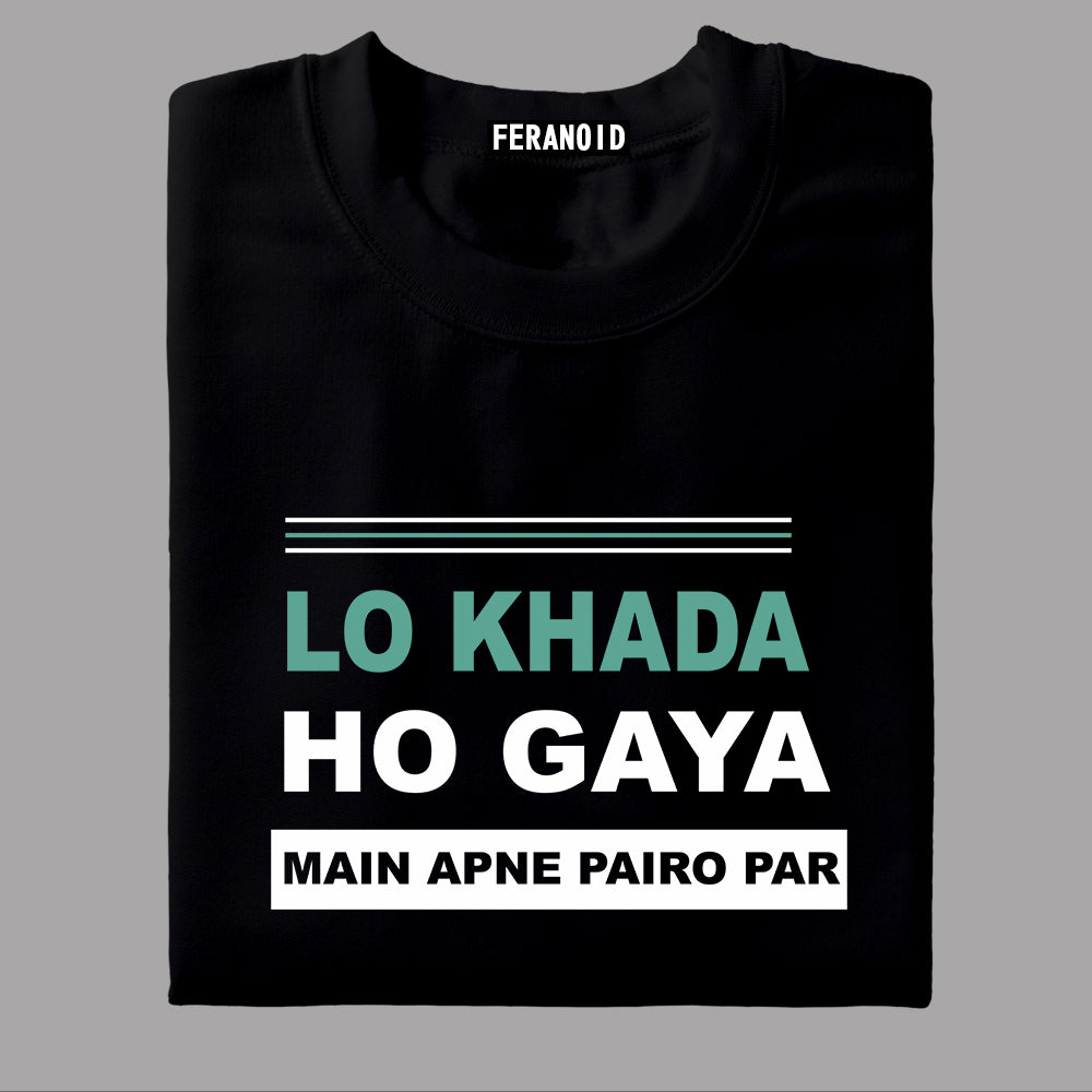 Lo Khada Ho Gaya Black T-Shirt