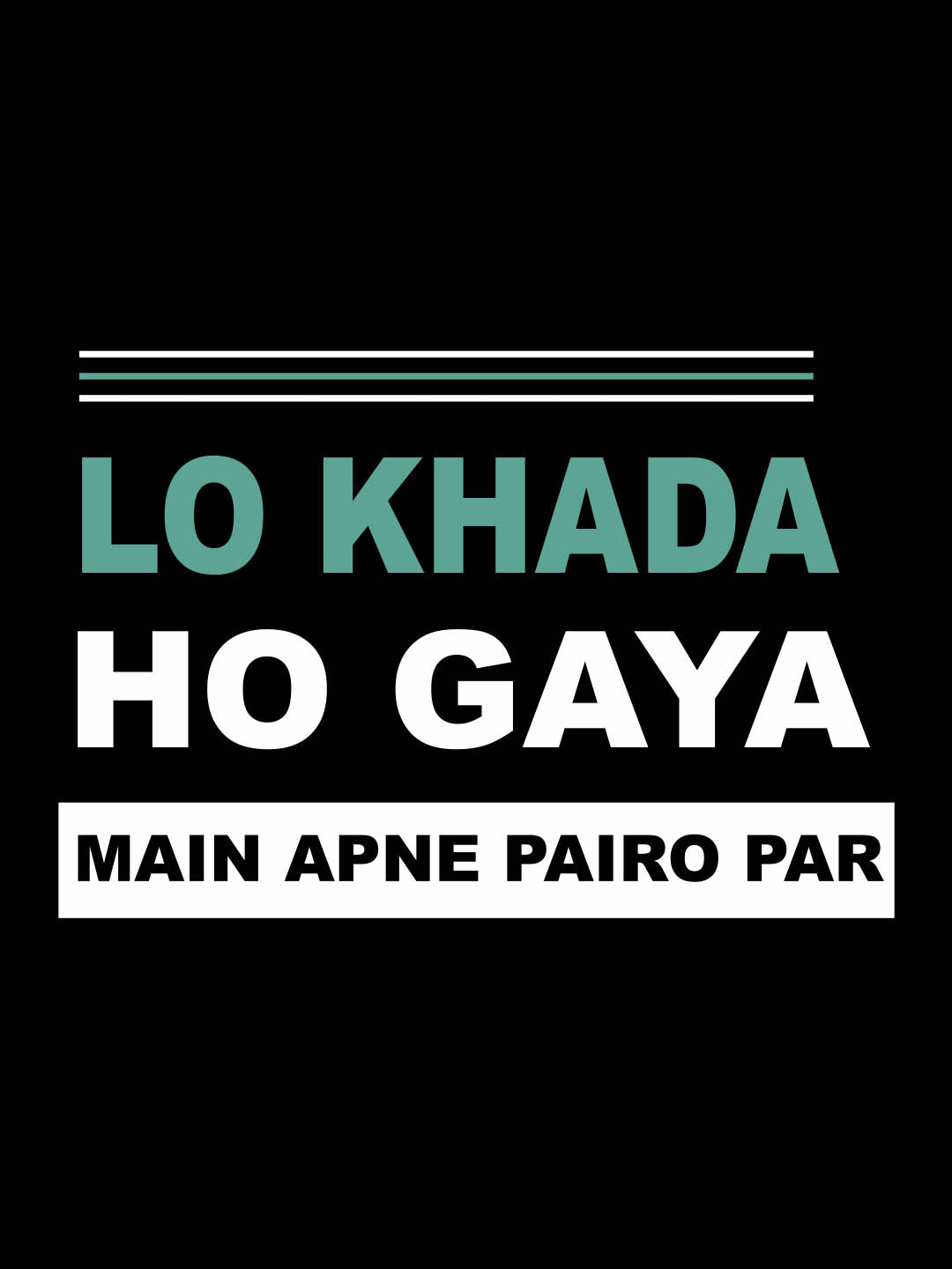 Lo Khada Ho Gaya Black T-Shirt