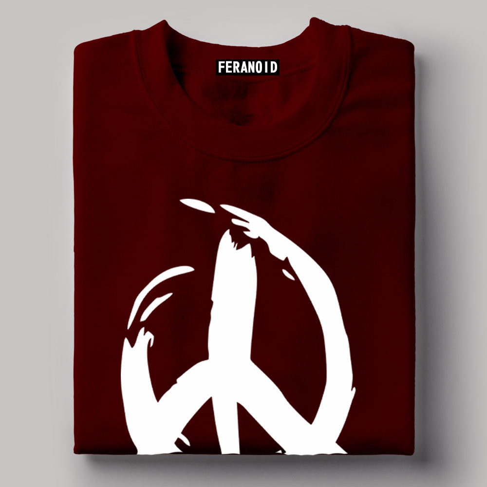 Peace Maroon T-Shirt