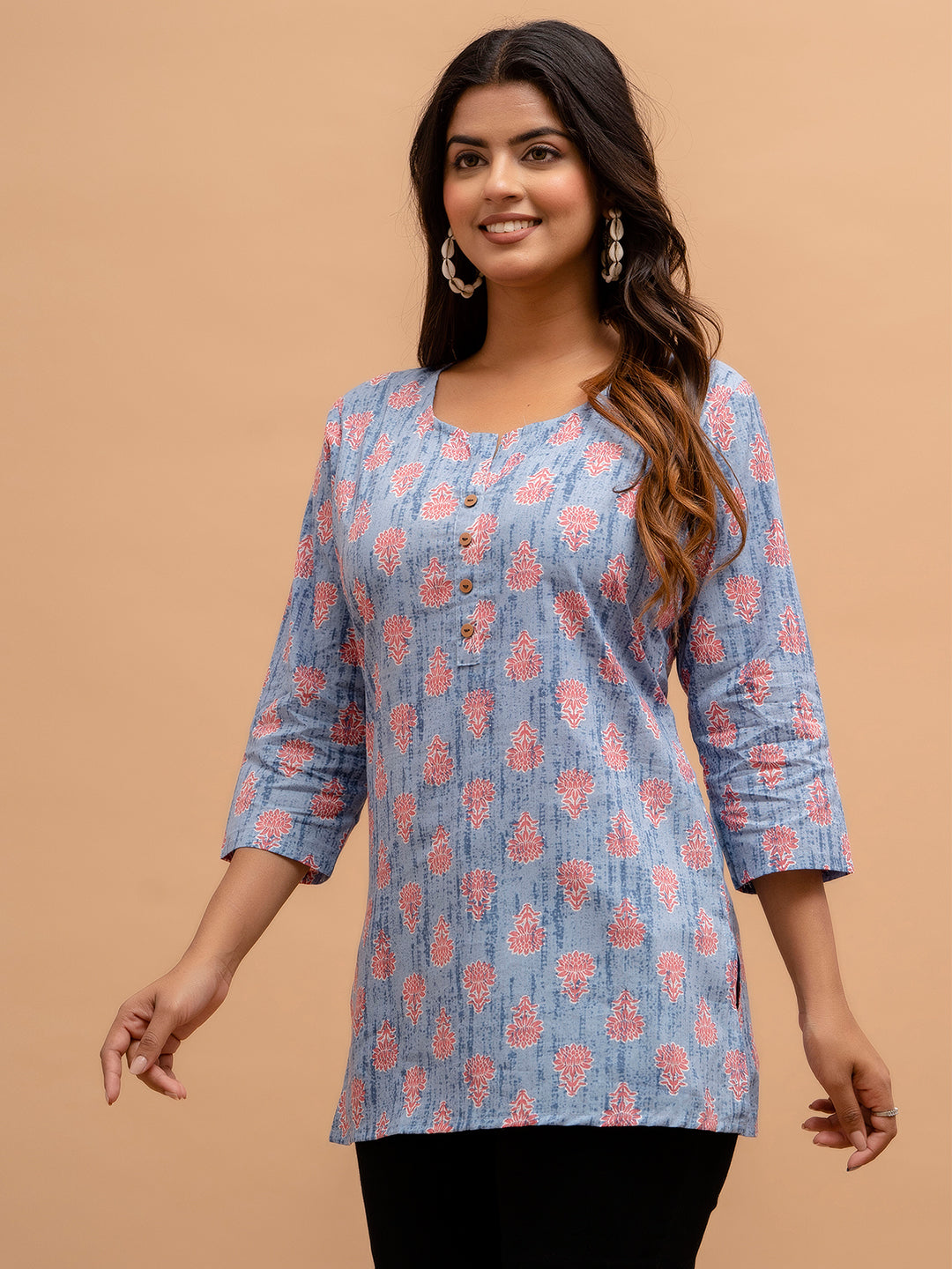 Floral Printed Pure Cotton Kurti FRKT6210