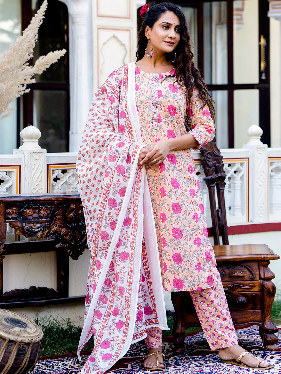 Women Kurta Pant Dupatta Set FRKT6732