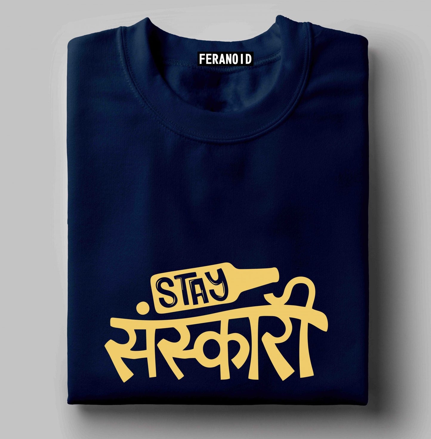 Stay Sanskari Blue T-Shirt