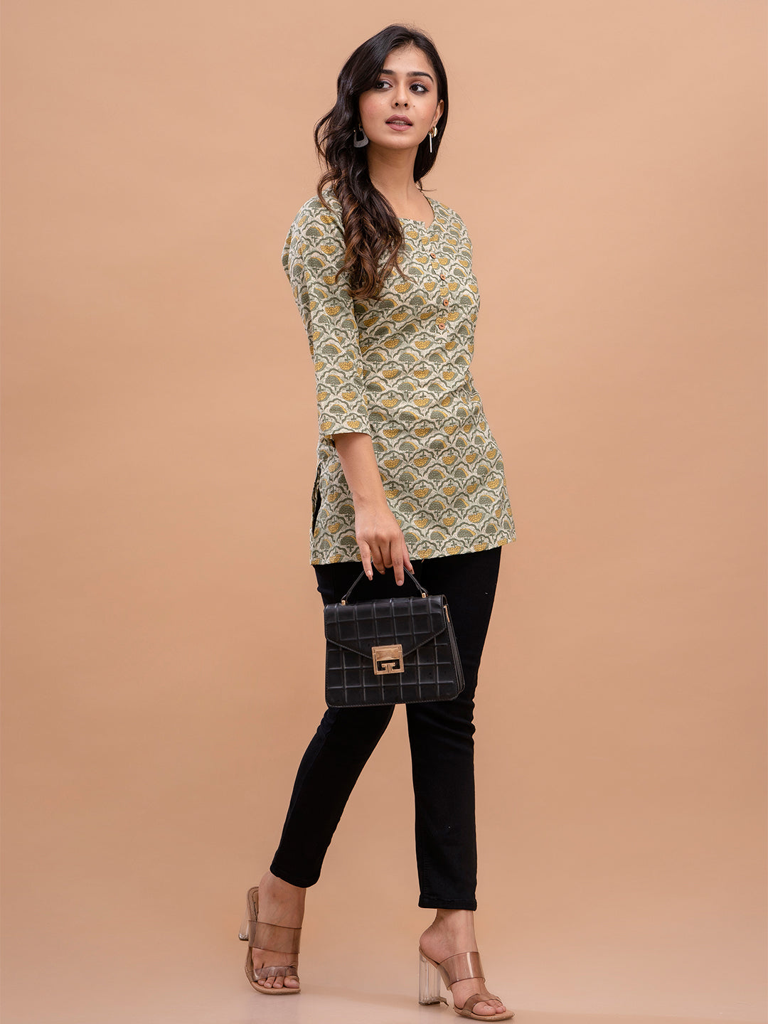 Floral Printed Pure Cotton Kurti FRKT6205