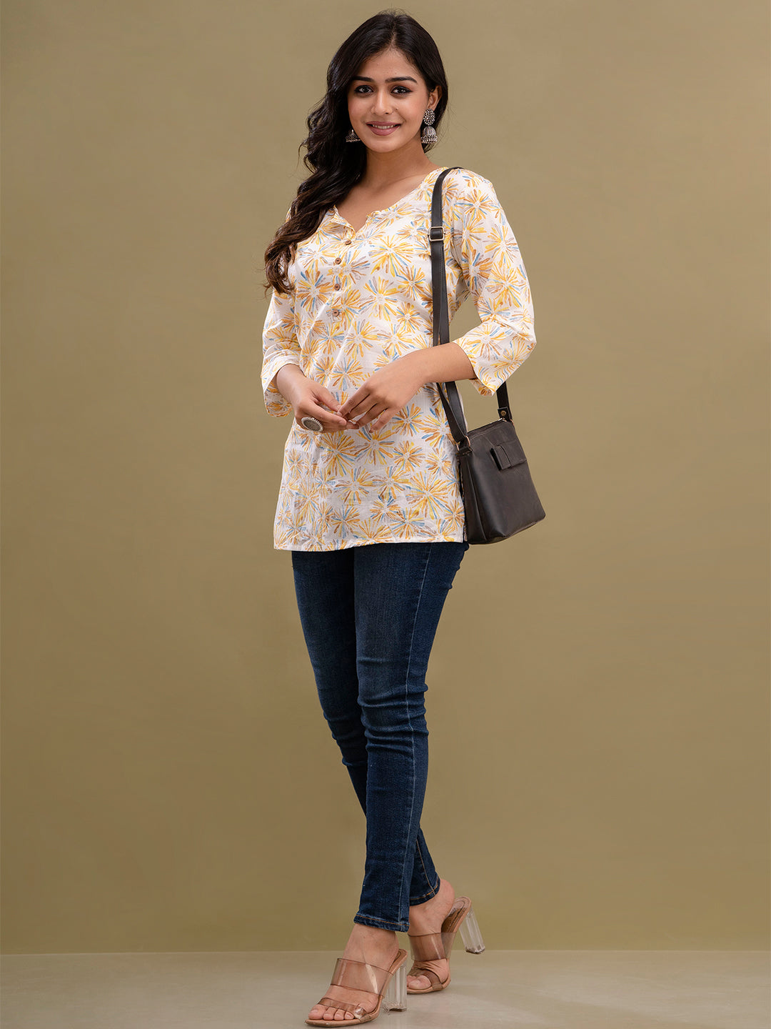 Floral Printed Pure Cotton Kurti FRKT6201
