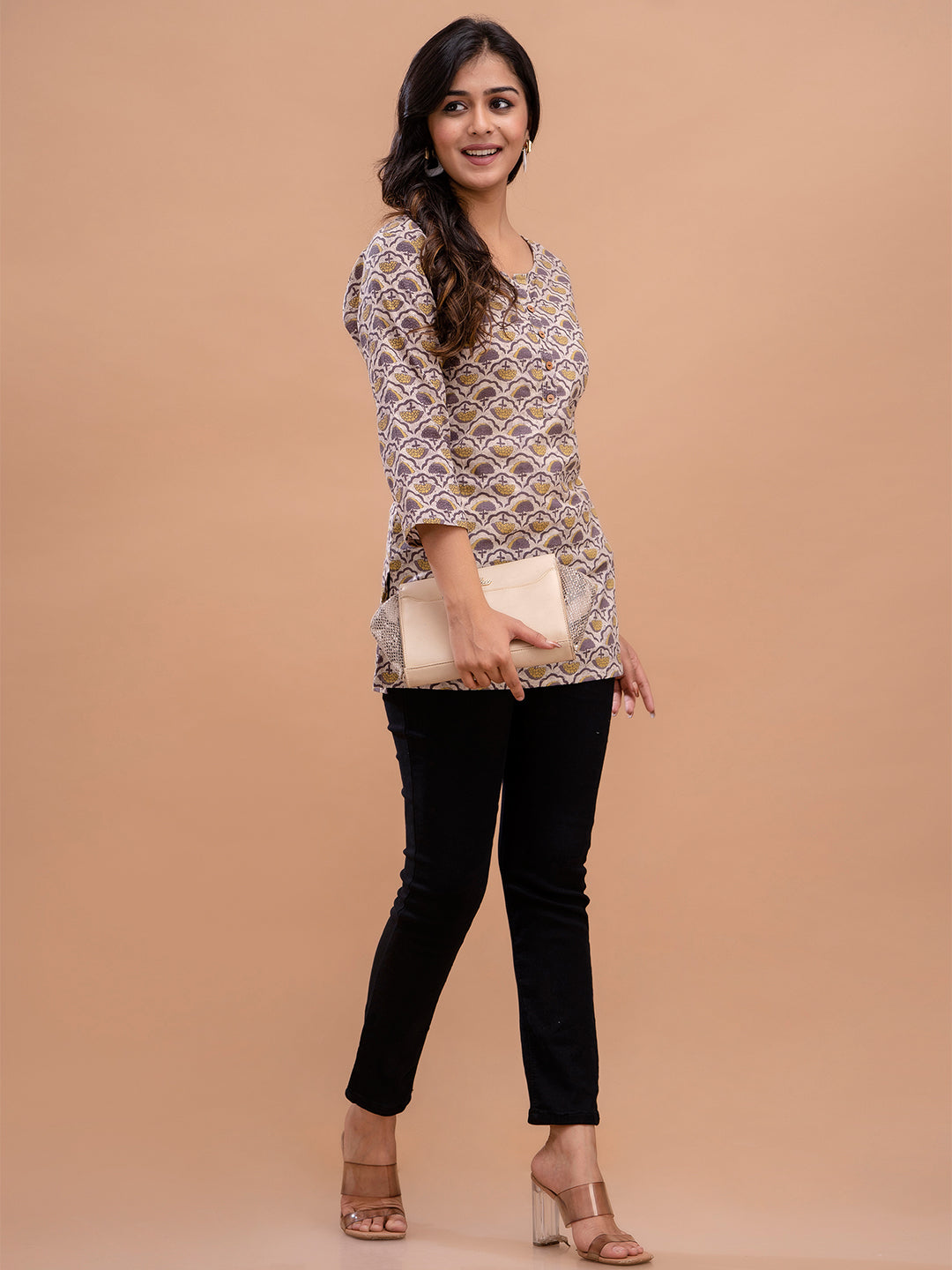 Floral Printed Pure Cotton Kurti FRKT6204