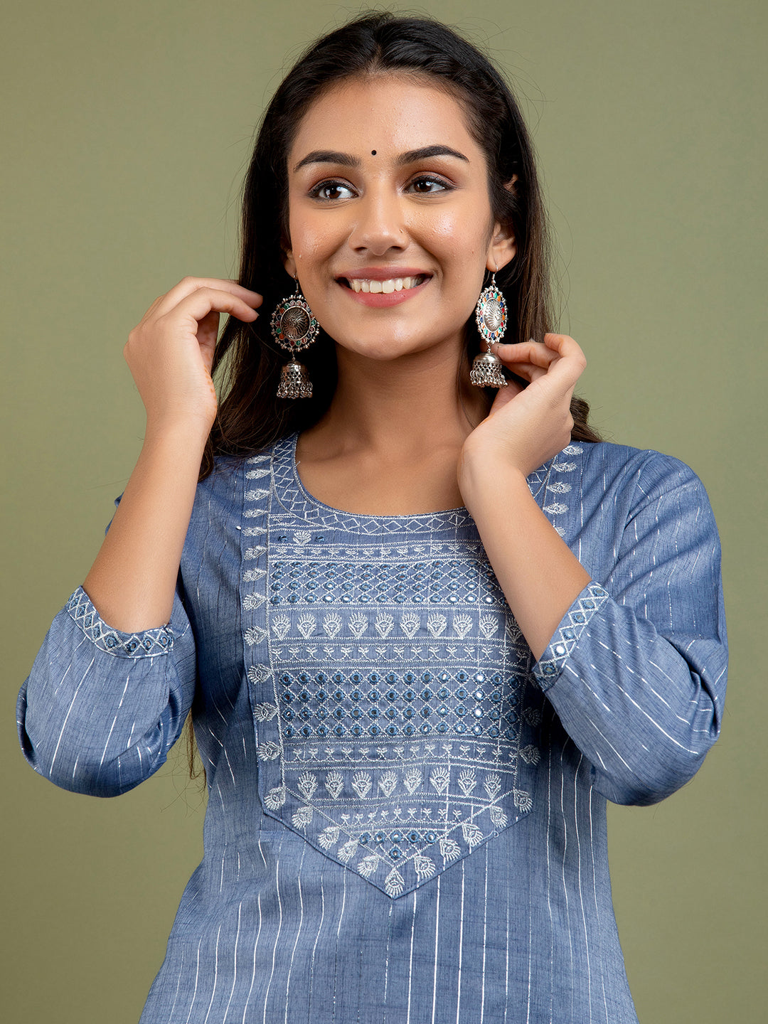 Women Kurta Pant Dupatta Set FRKT6743