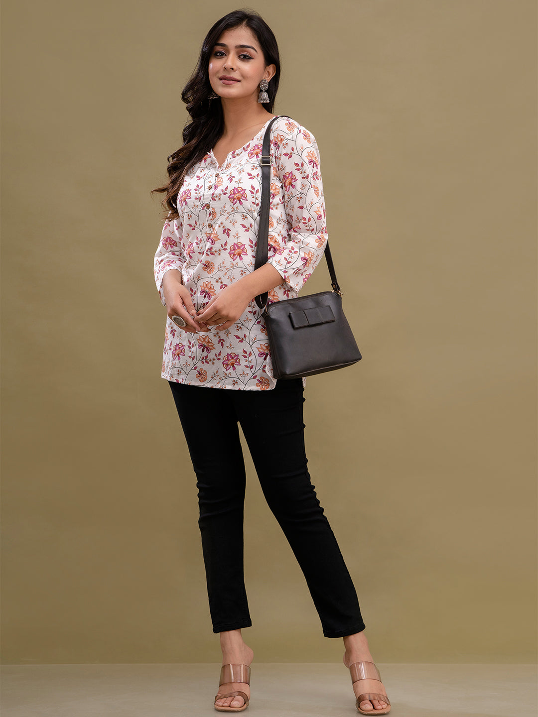 Floral Printed Pure Cotton Kurti FRKT6203
