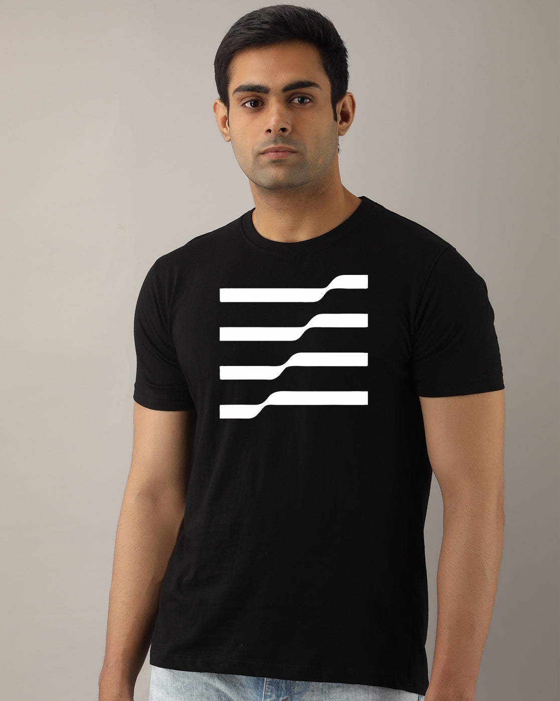 WAVELINES BlACK Half Sleeve T-shirt