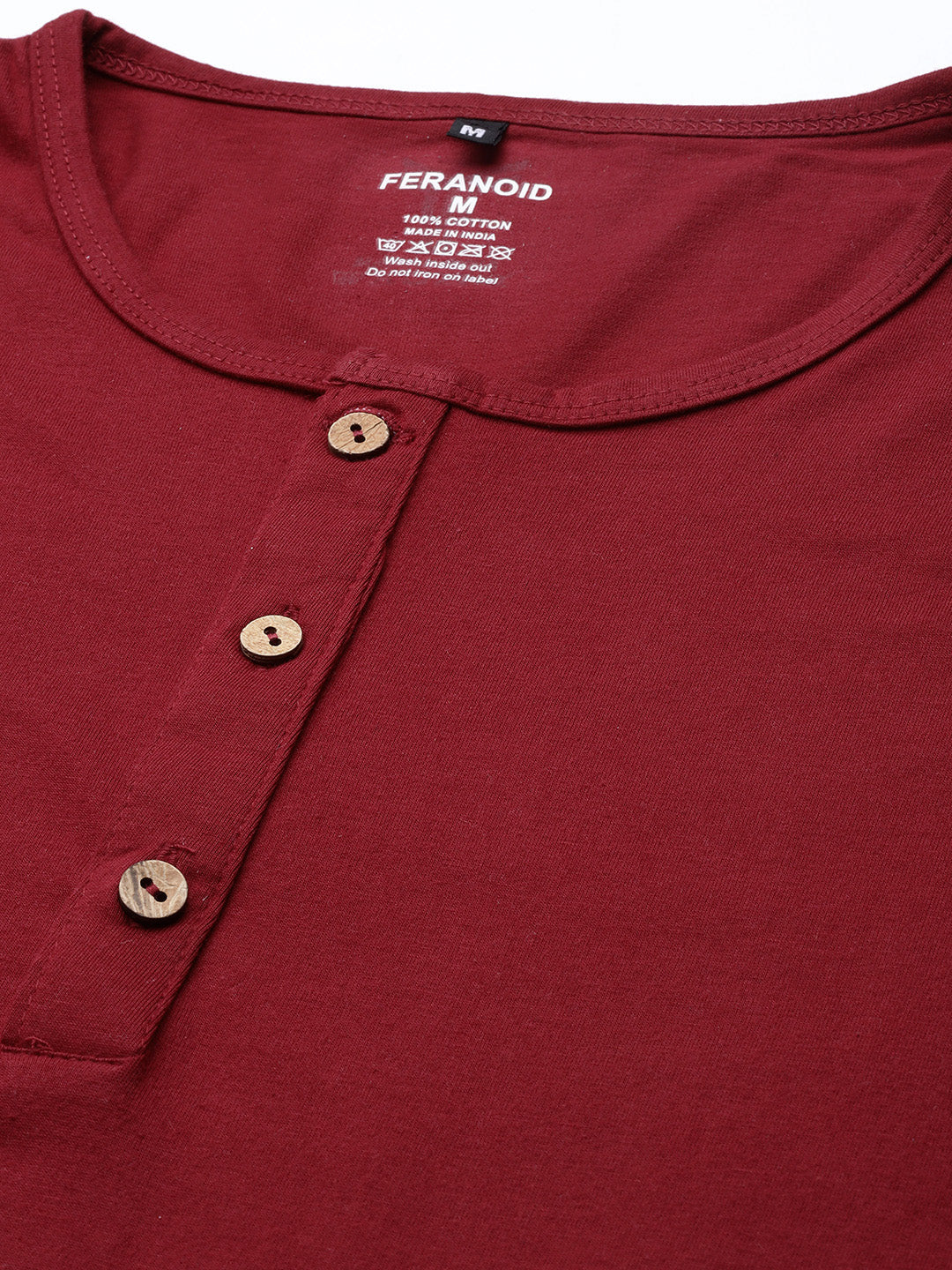 PLAIN MAROON FULL SLEEVE HENLEY