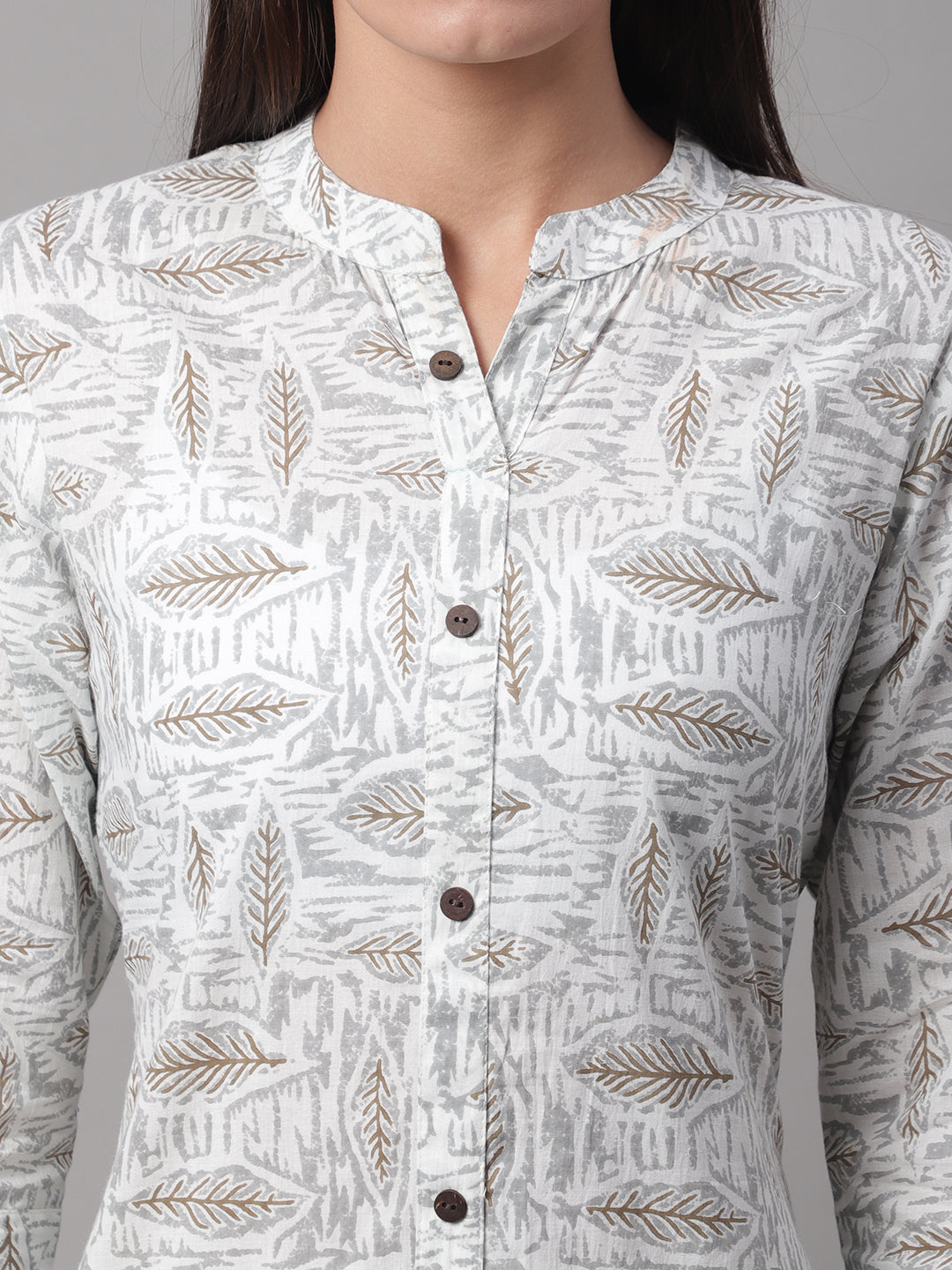 Women White Printed Straight Fit Kurti