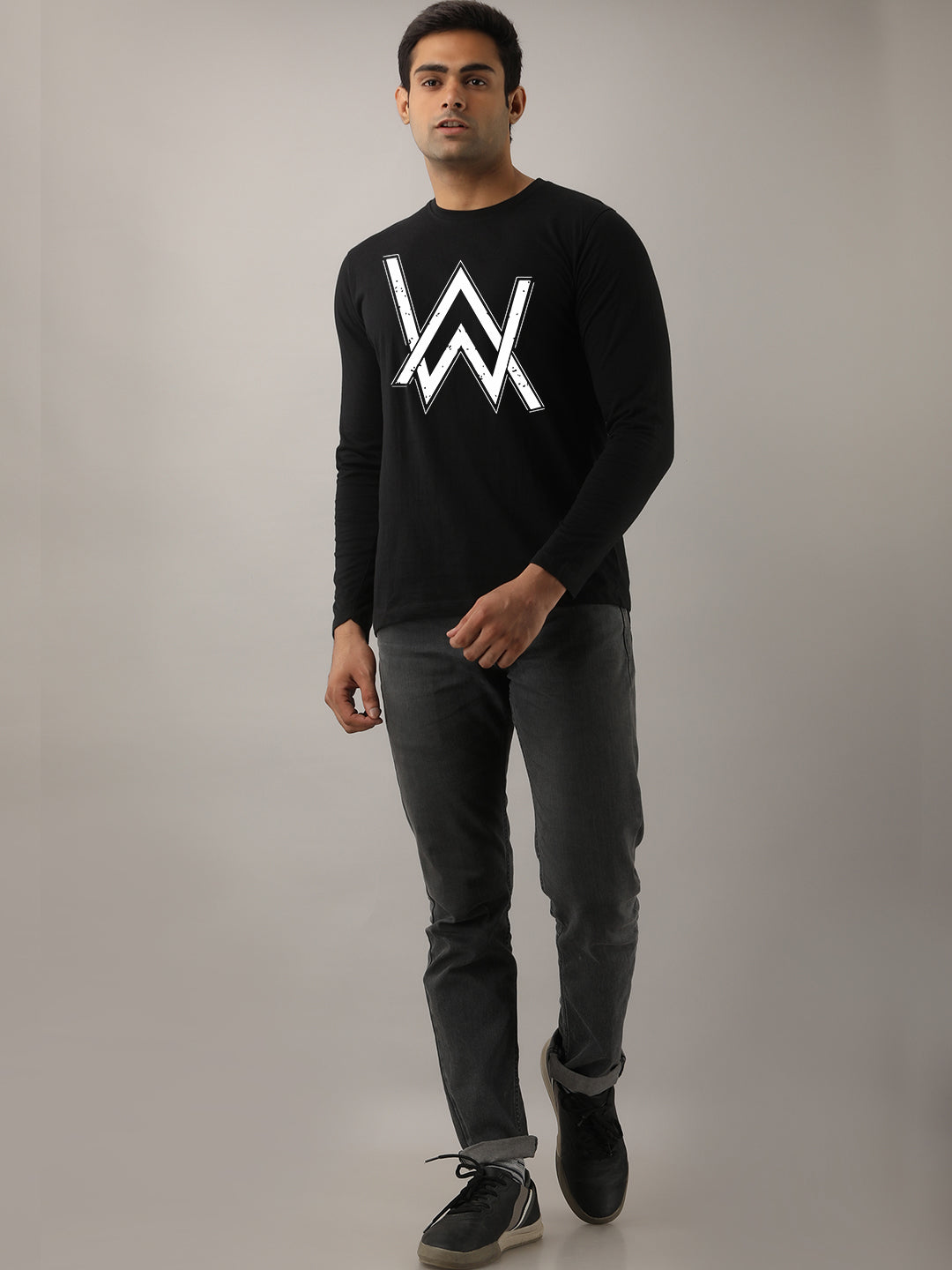 Alan Walker Grey Full Sleeves T-Shirt