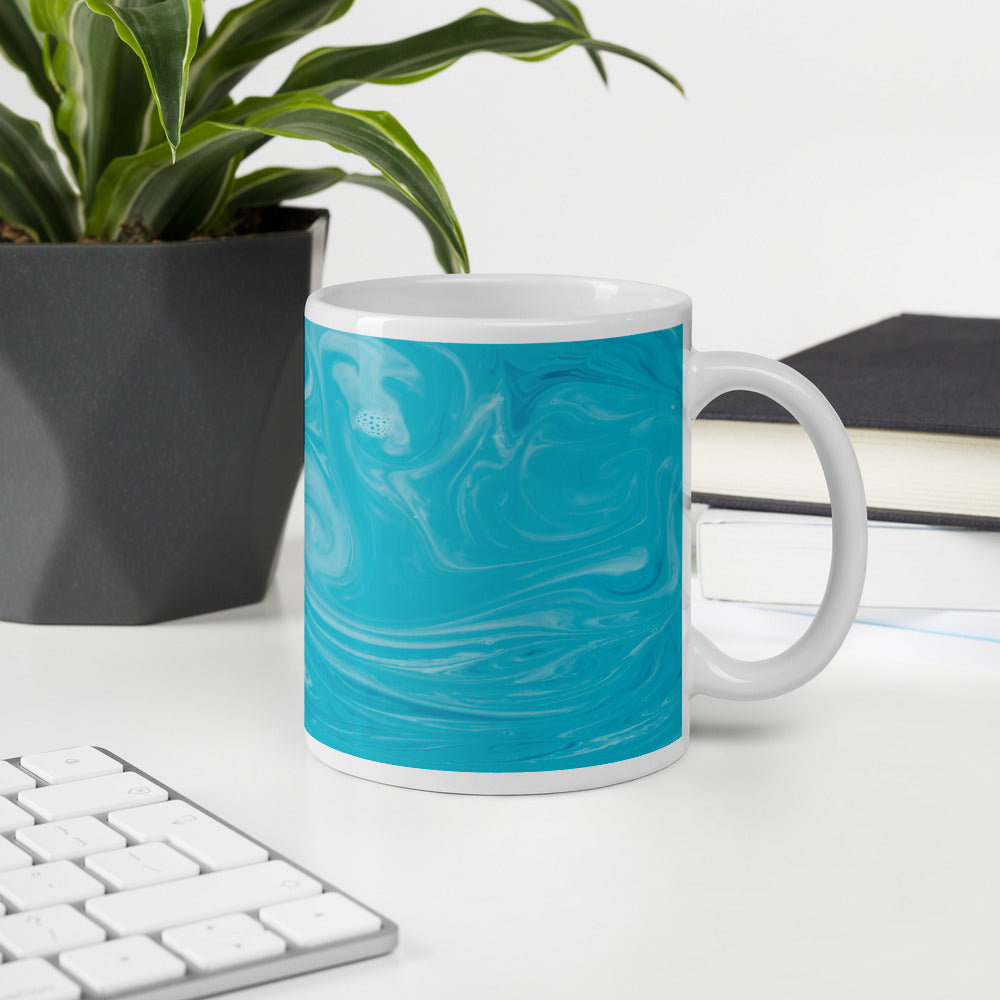BLUE BACKGROUND COFFEE MUG