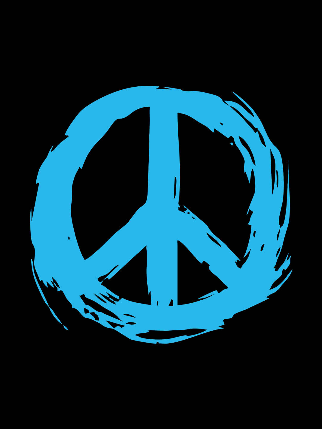 Blue Peace Black T-Shirt