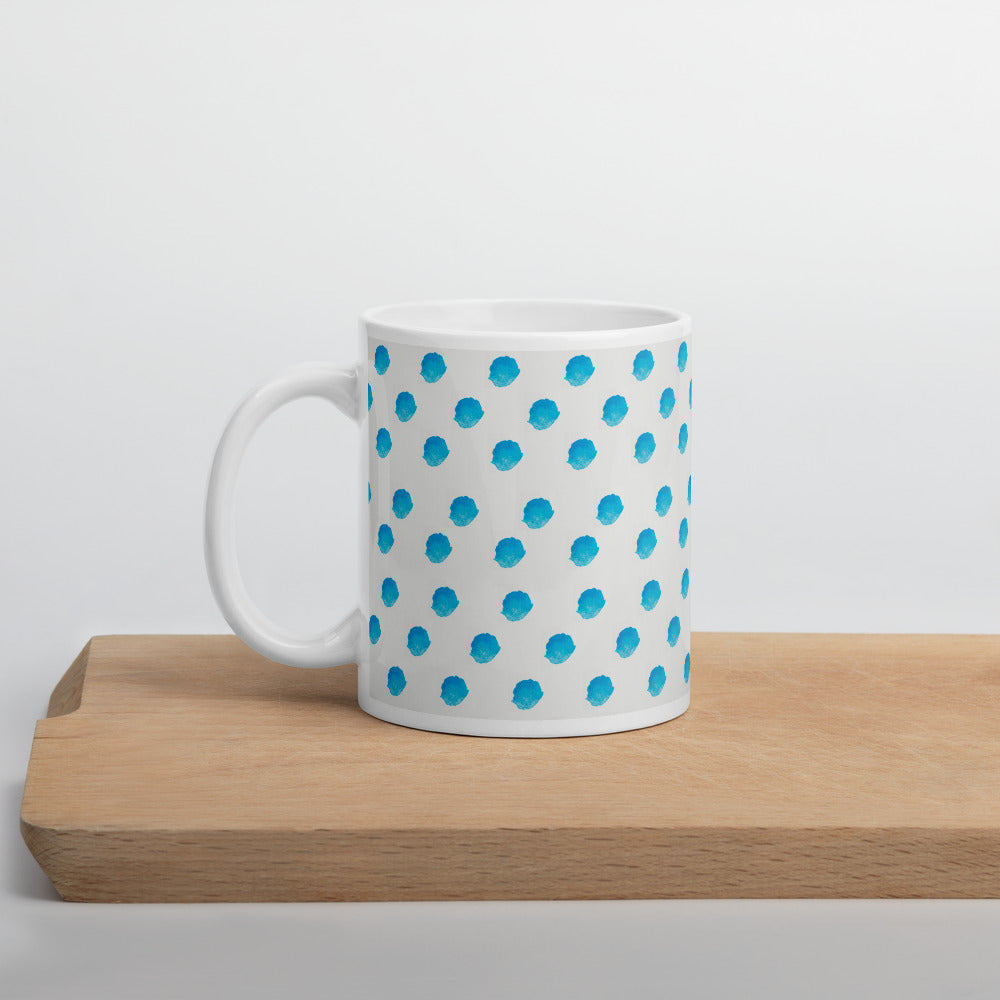 BLUE WATER DOTS COFFEE MUG