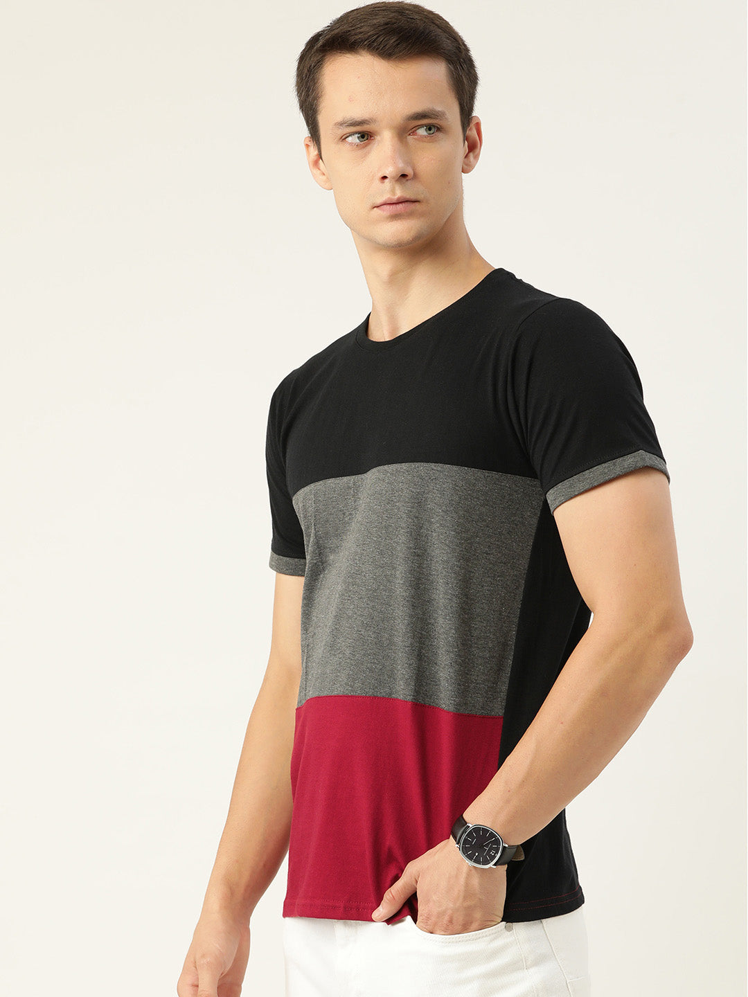 Cb Grey Maroon T-Shirts