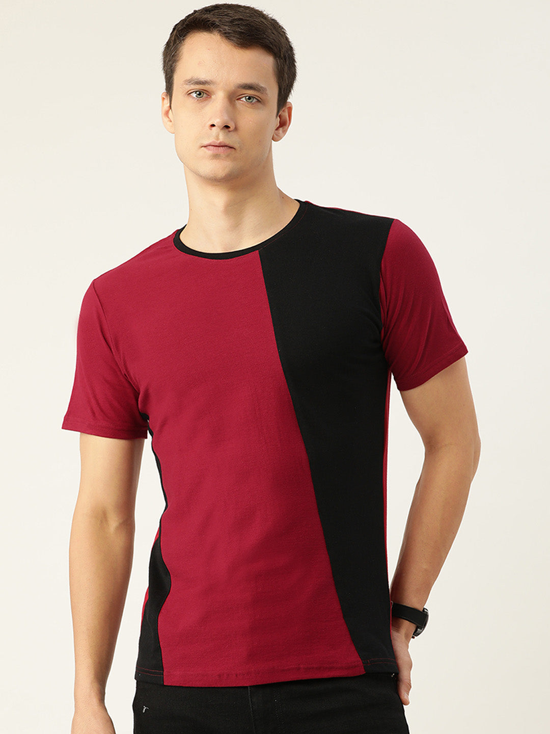 Cb Maroon Black T-Shirt