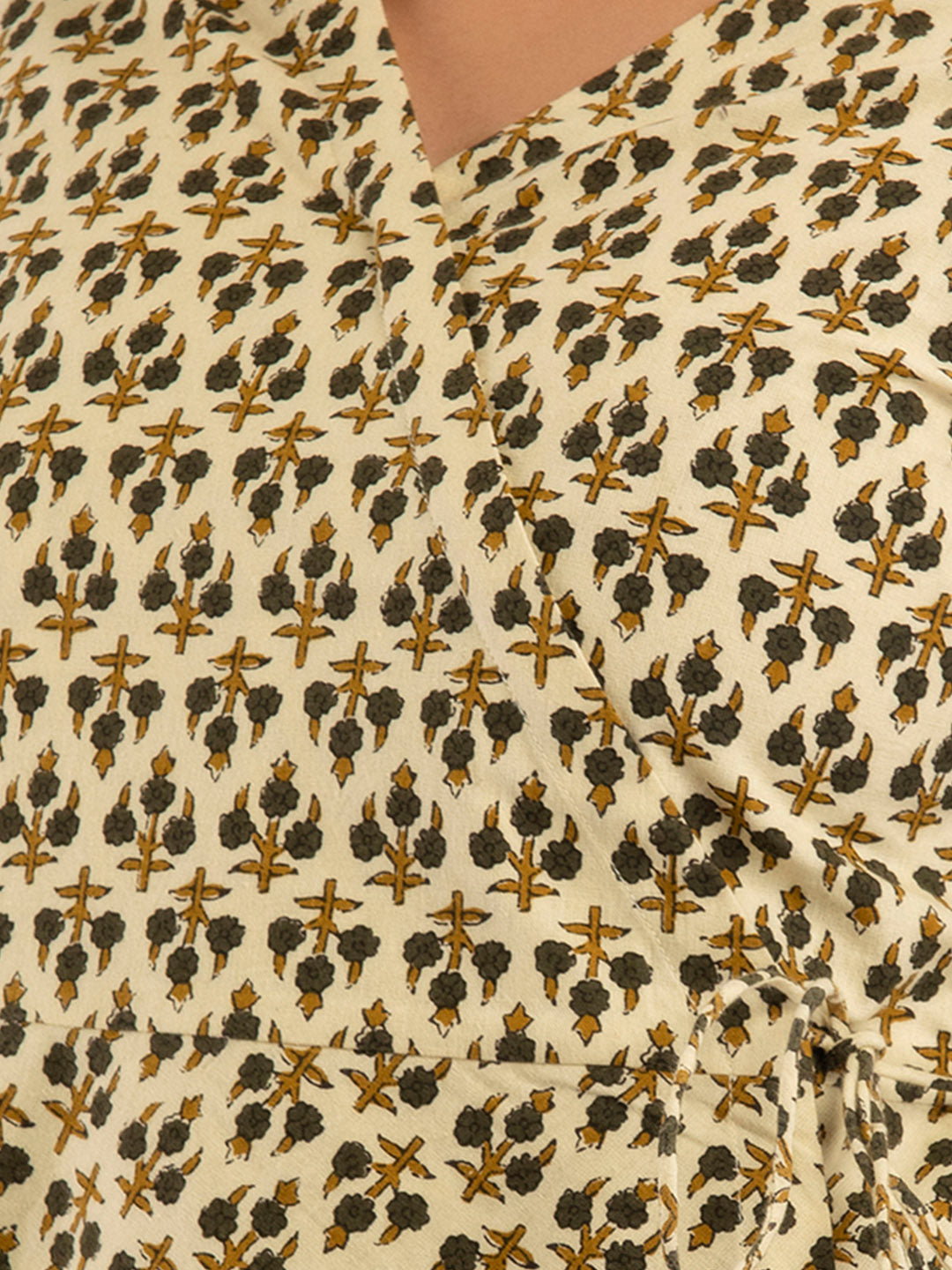 COTTON PRINTED BEIGE SHORT TUNIC