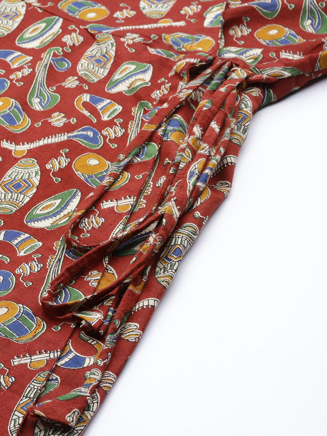 COTTON PRINTED MAROON SHORT TUNIC