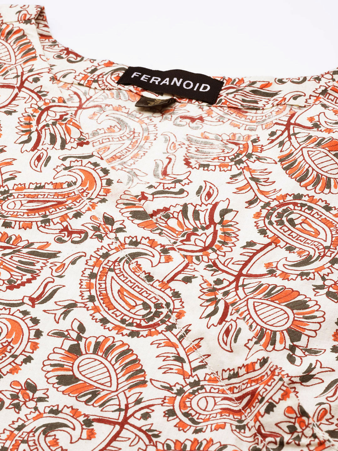 COTTON PRINTED WHITE SHORT TUNIC