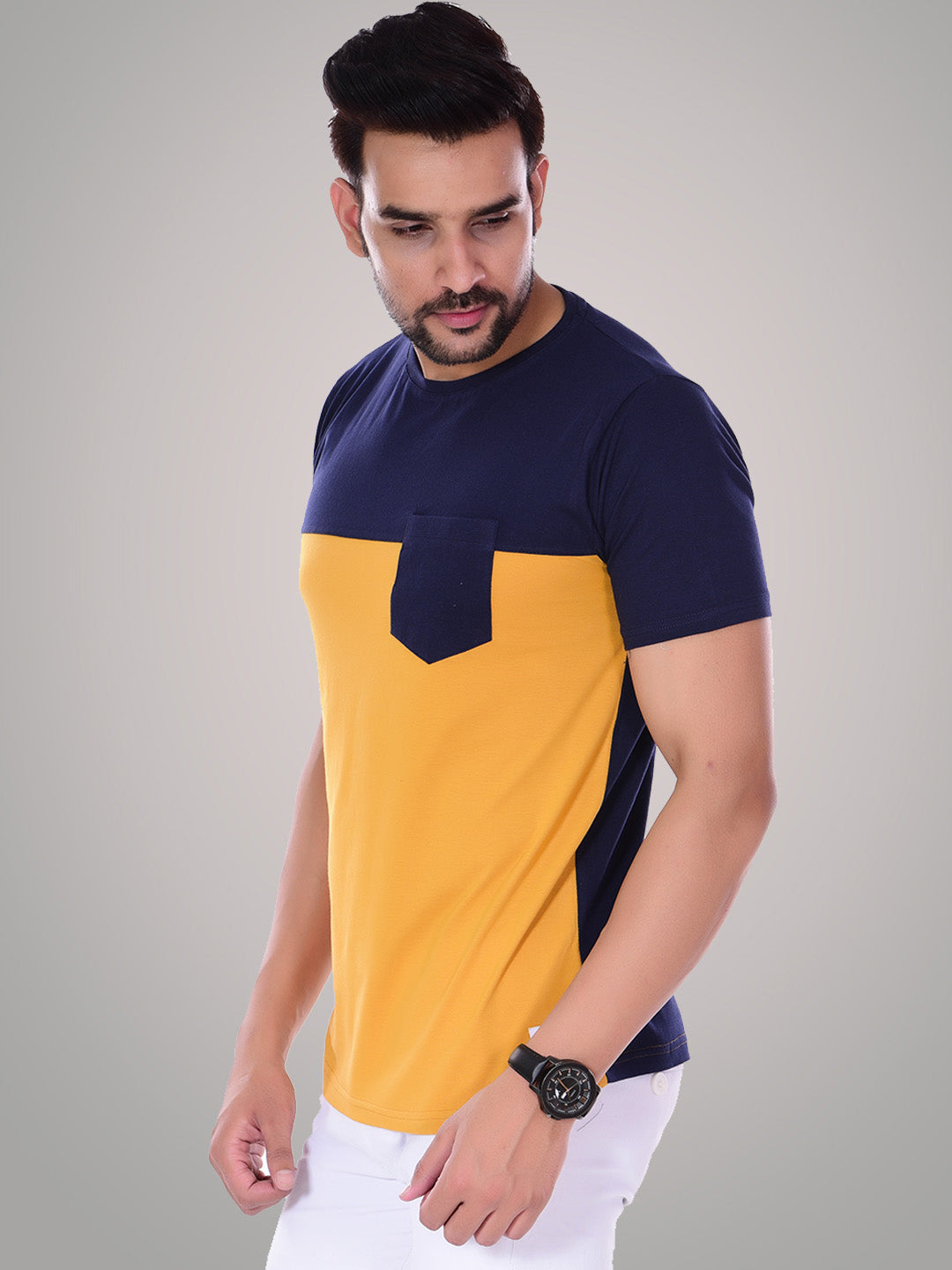 Color Block Half Sleeves T-Shirt