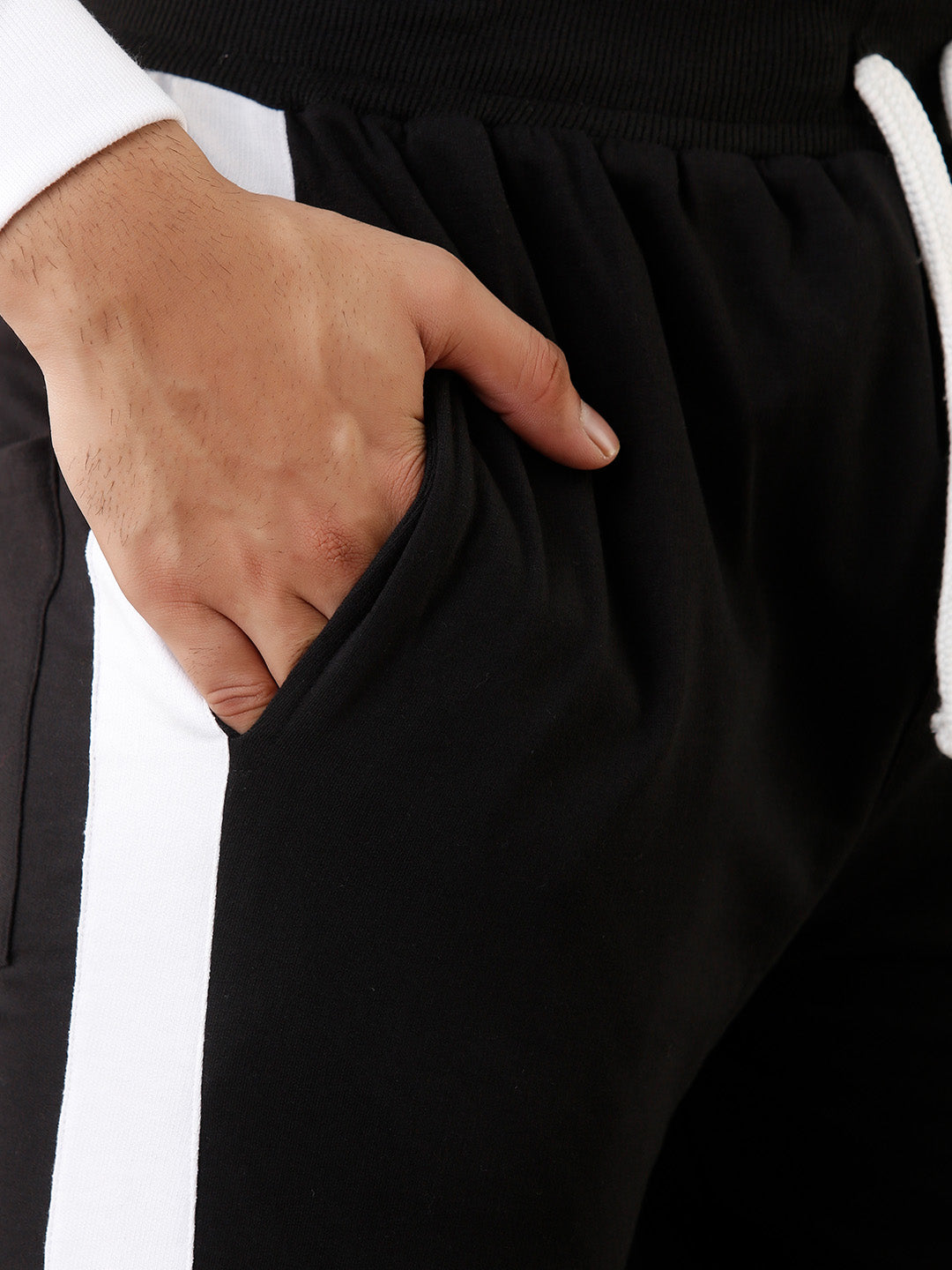 COLOR BLOCK BLACK GREY JOGGER PANTS