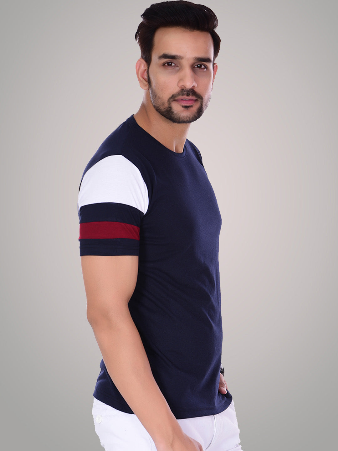 Color Block Half Sleeves T-Shirt