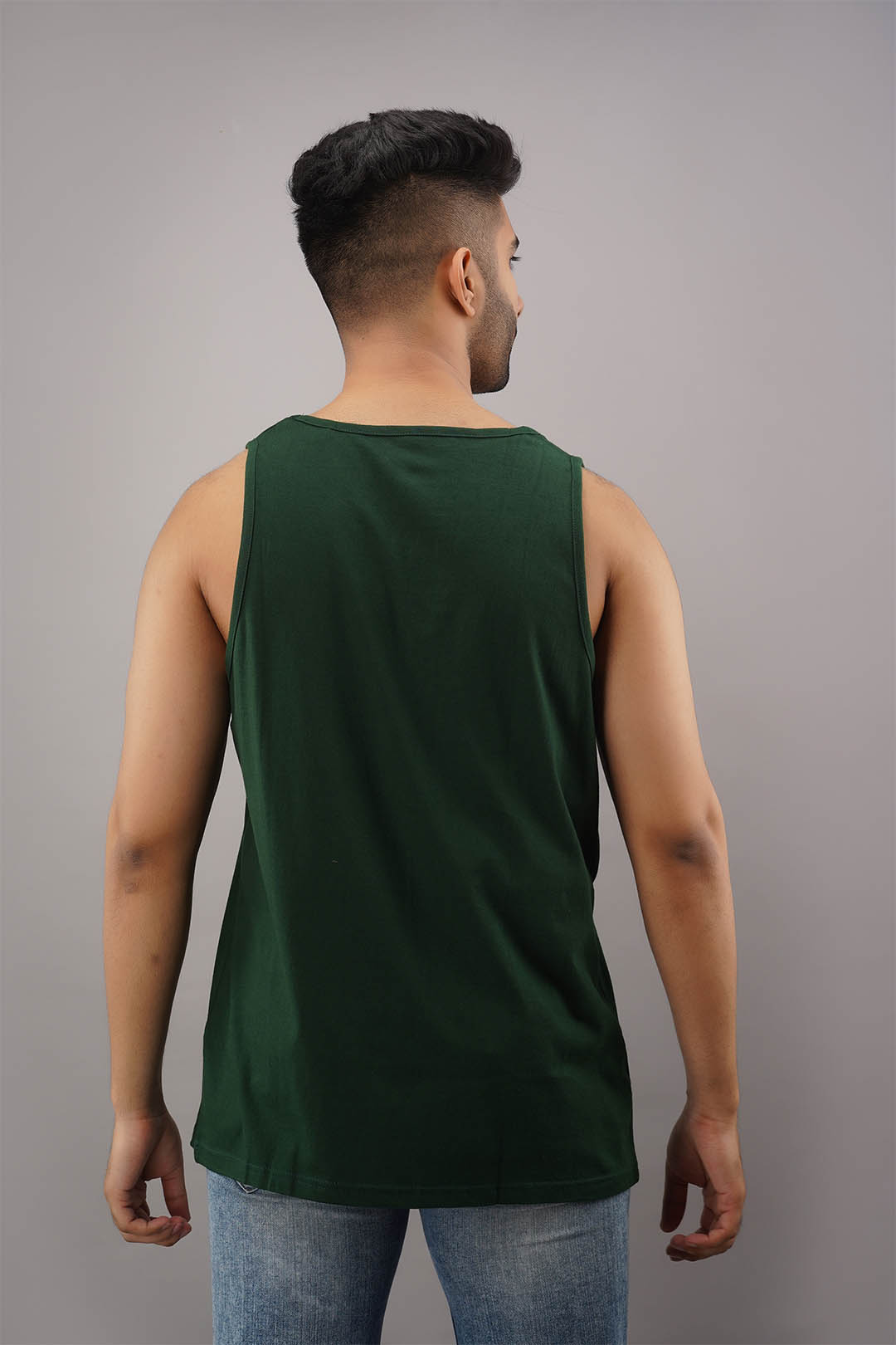 Cr7 White Green Sleeveless T-Shirt