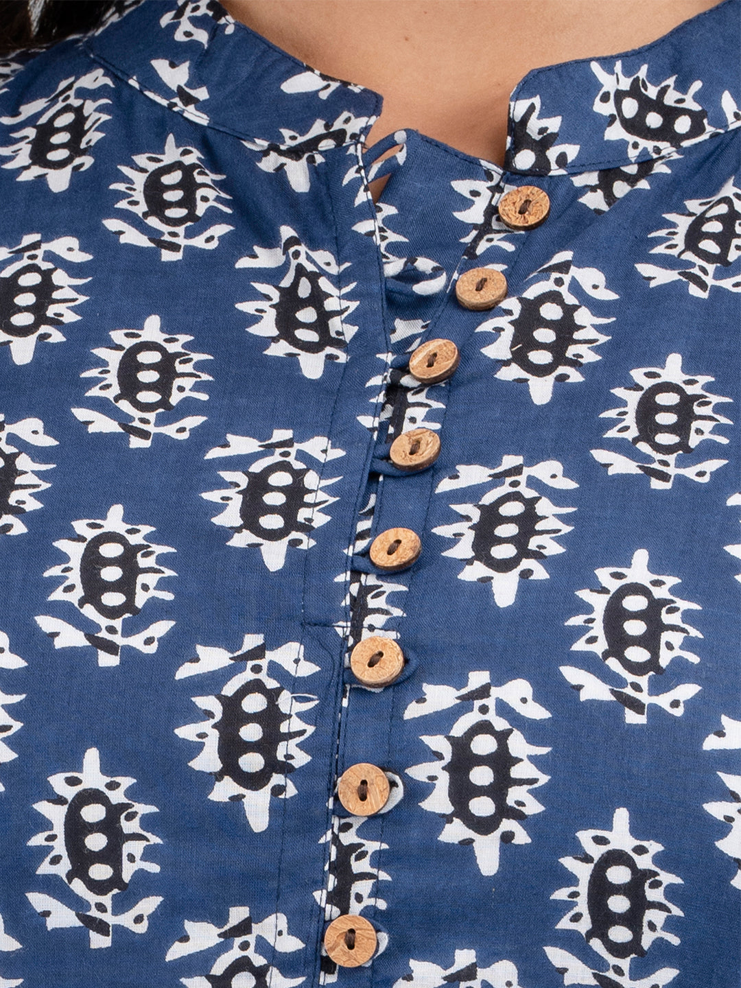 Women Flared Blue Designer Short Kurti
