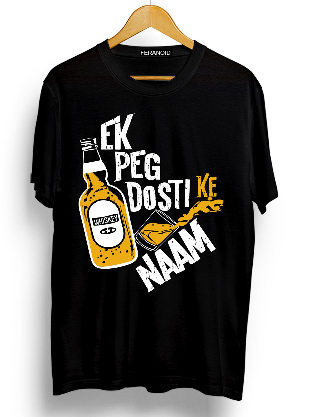 EK PEG DOSTI KE NAAM BLACK T-SHIRT