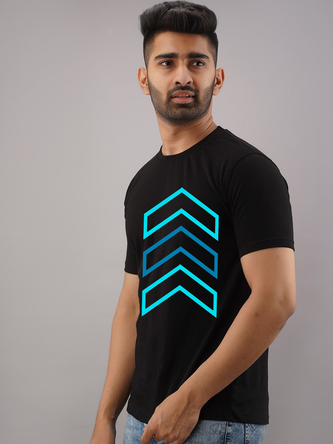 Geometric Line Black T-Shirt