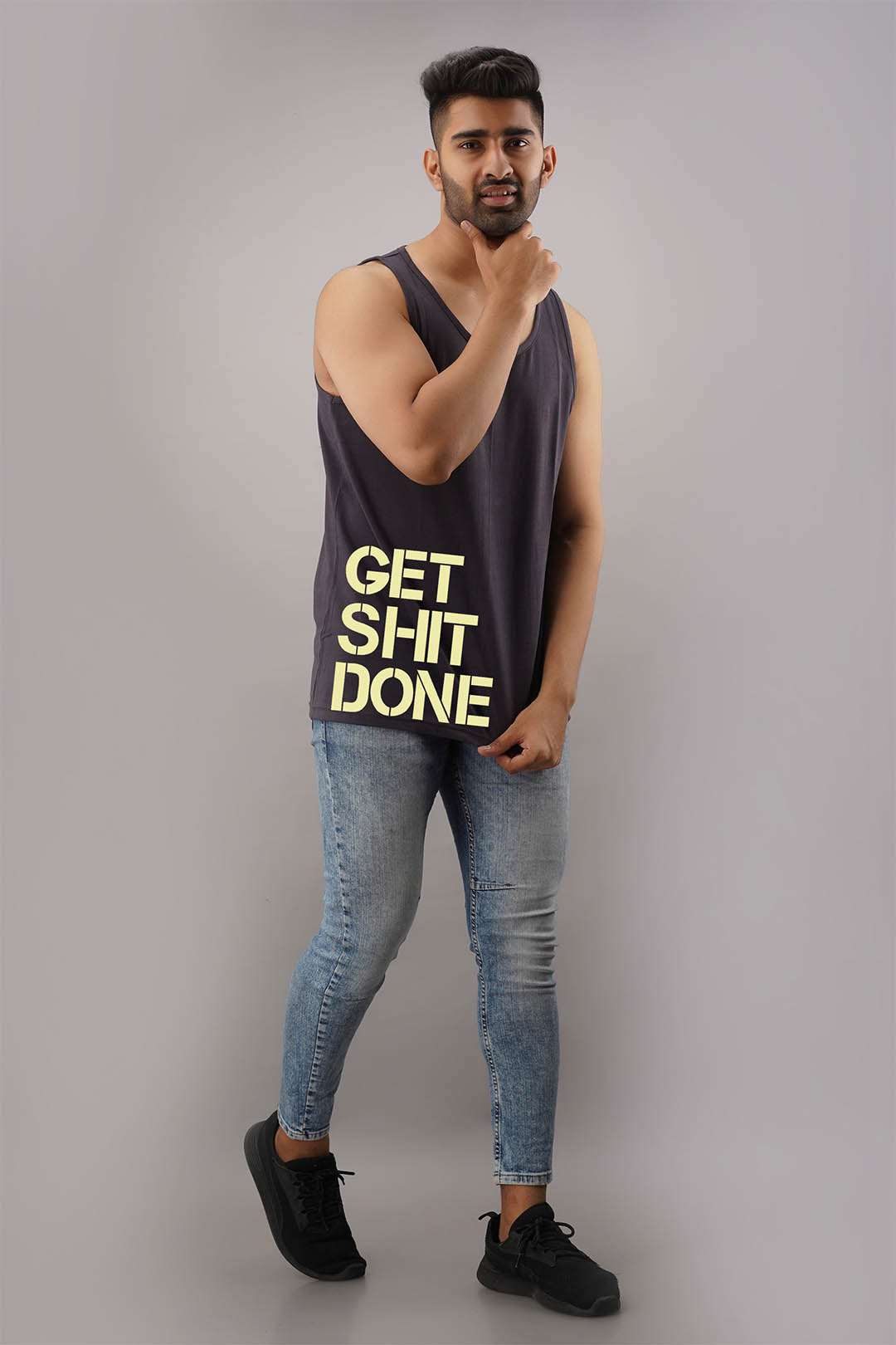 Get Shit Done Black Sleeveless T-Shirt
