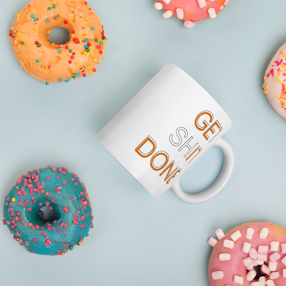 GET SHIT DONE WHITE GOLDEN COFFEE MUG