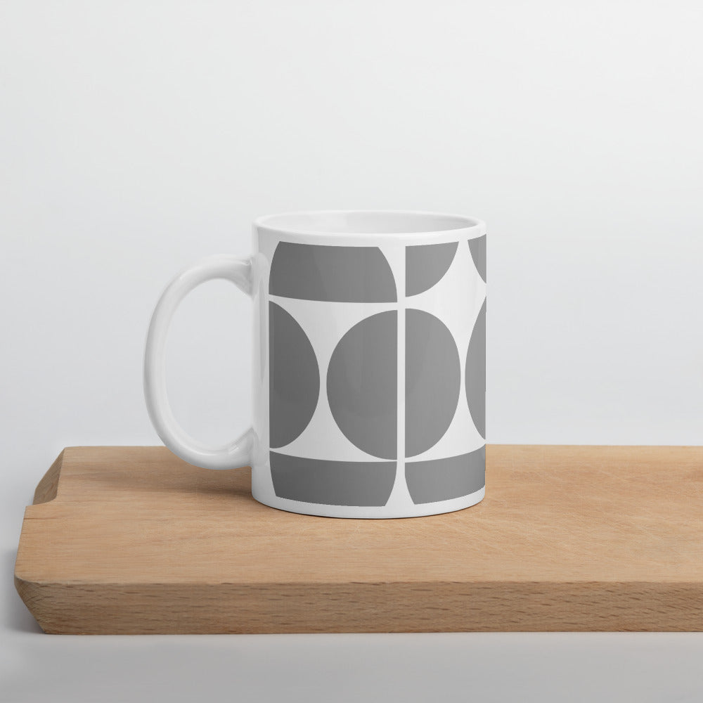 GREY CIRCLE DESIGN COFFEE MUG