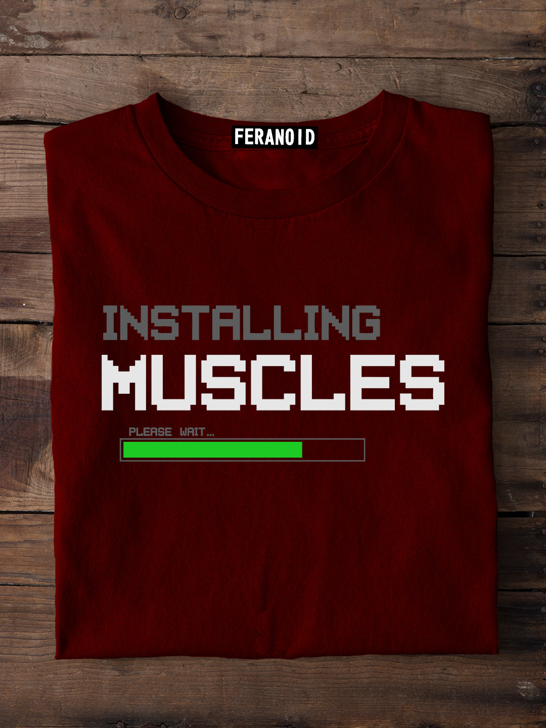Installing Muscles Black T-Shirt