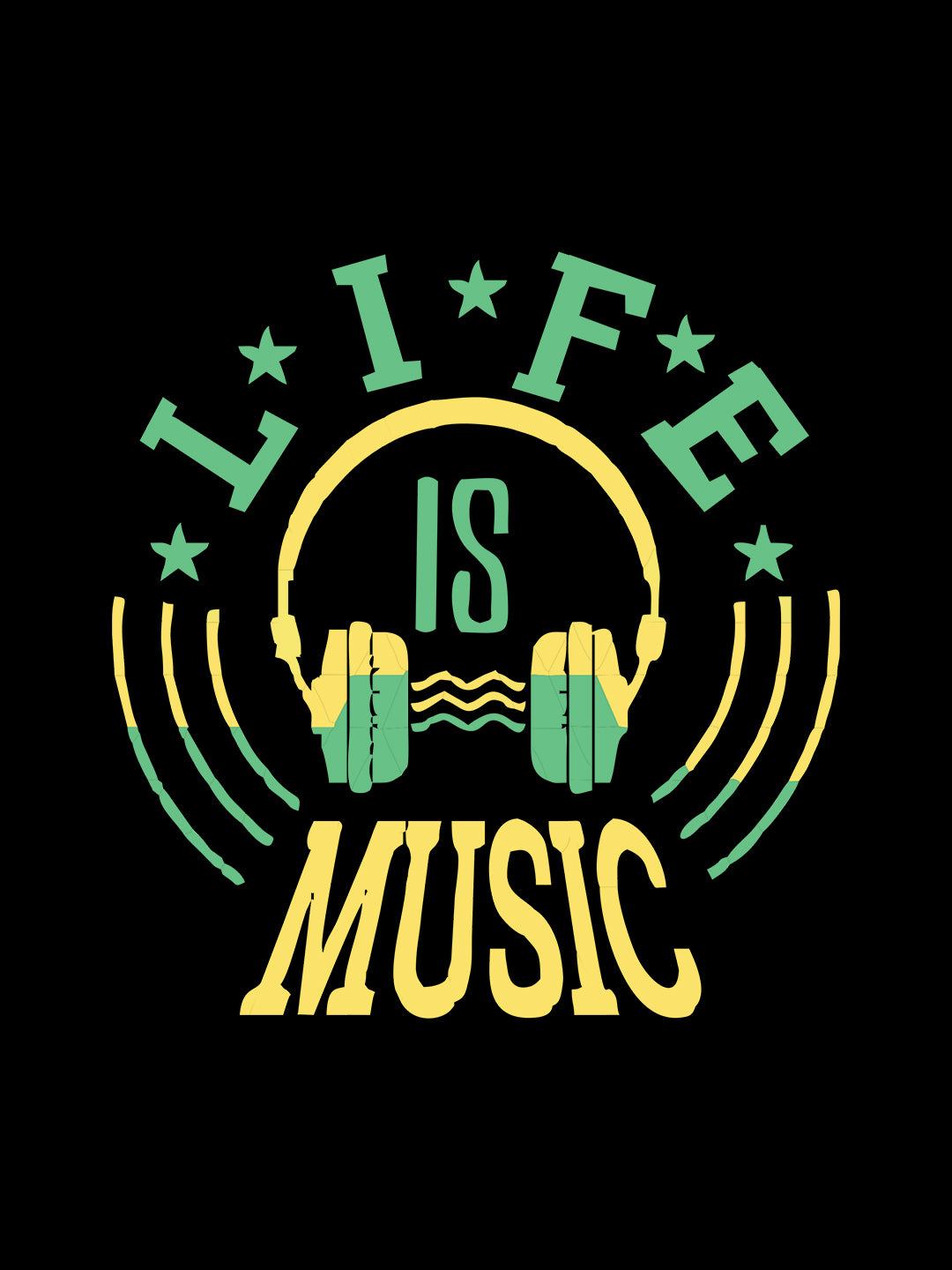Life Is Music Headphone T-Shirt