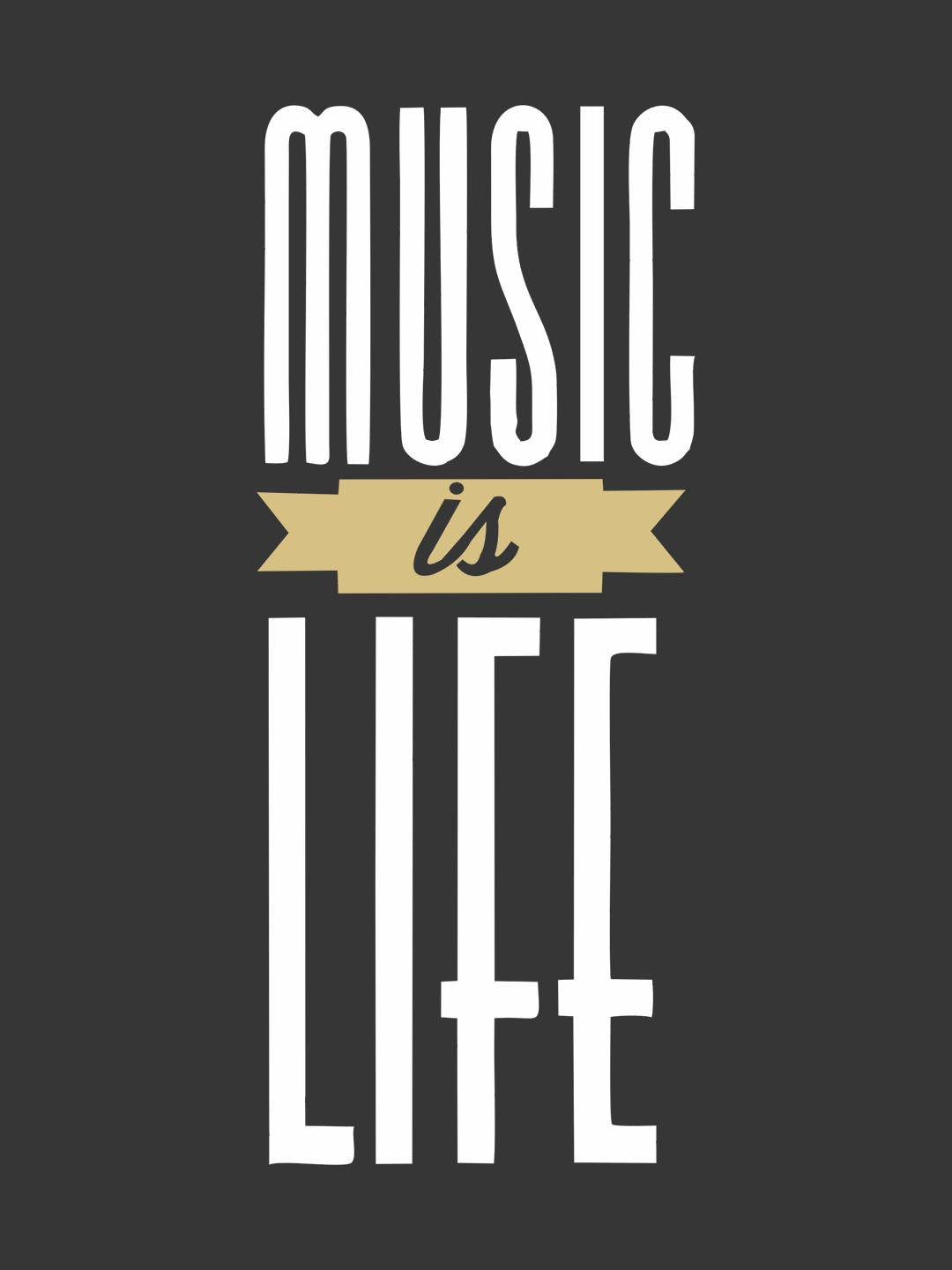 Music Is Life Black T-Shirt