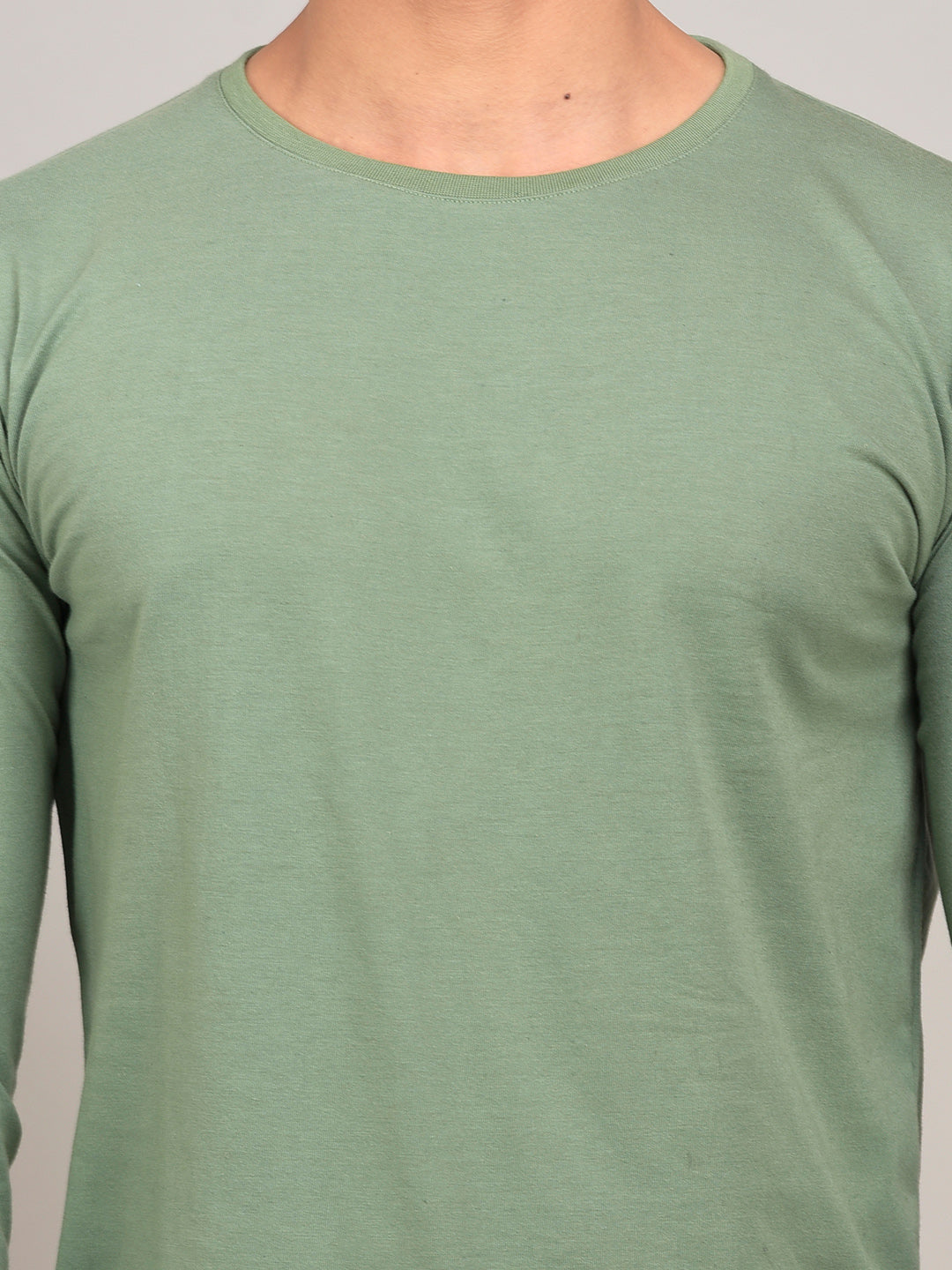 Pack Of 2 Plain Light Green And Brown Full Sleeves T-Shirts