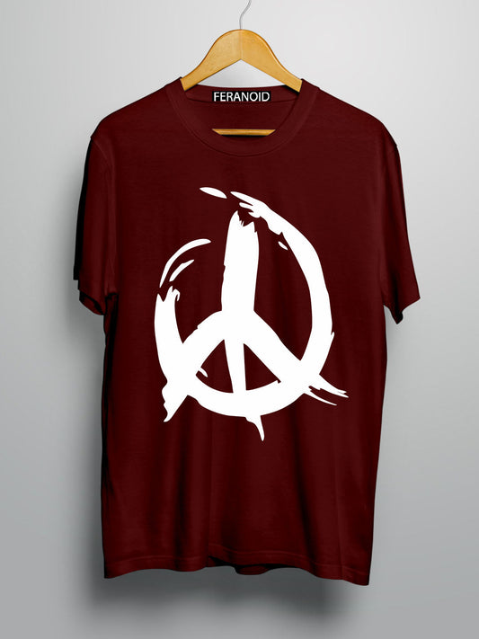 Peace Maroon T-Shirt