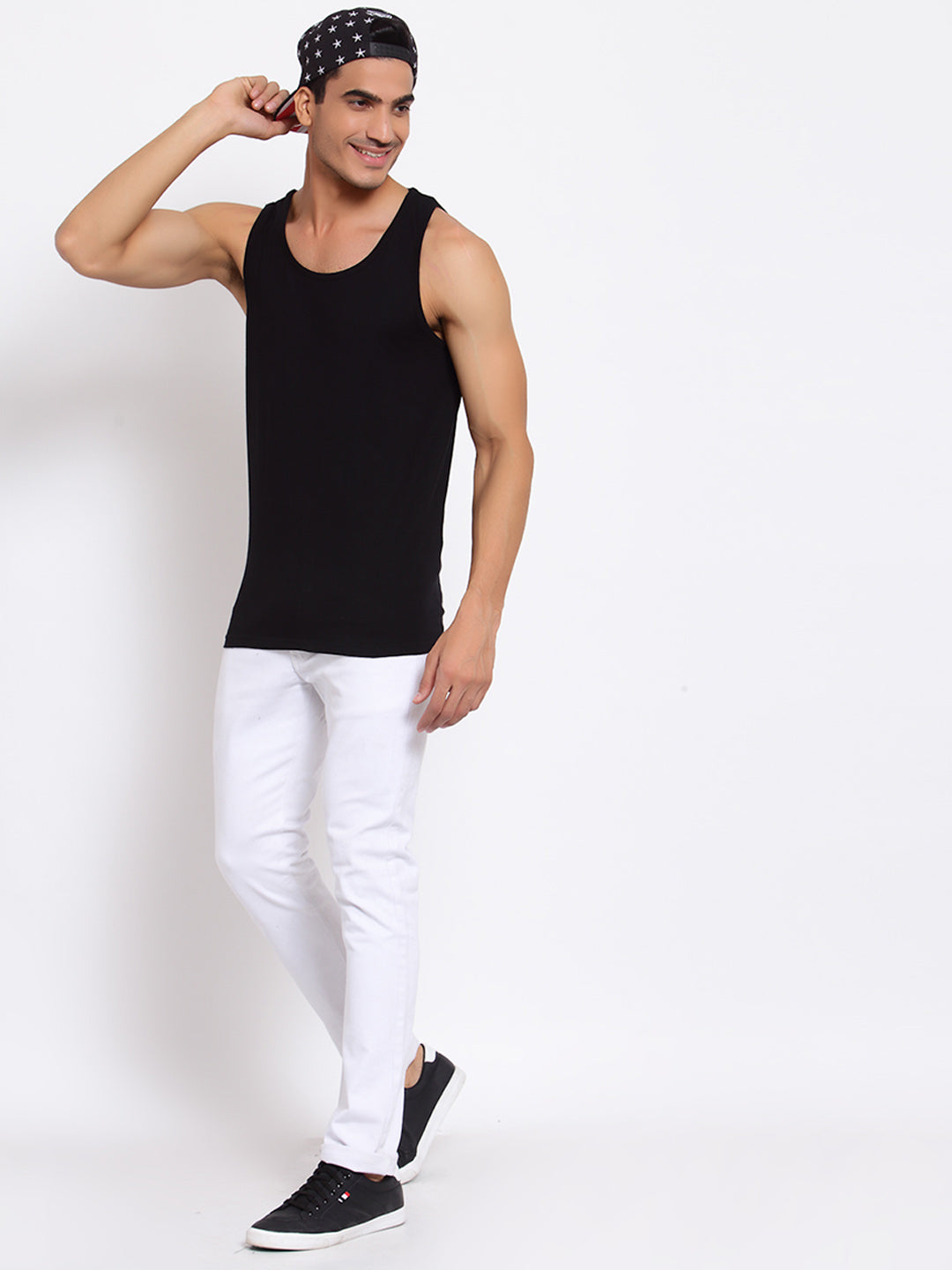 Plain Black Sleeveless T-Shirt