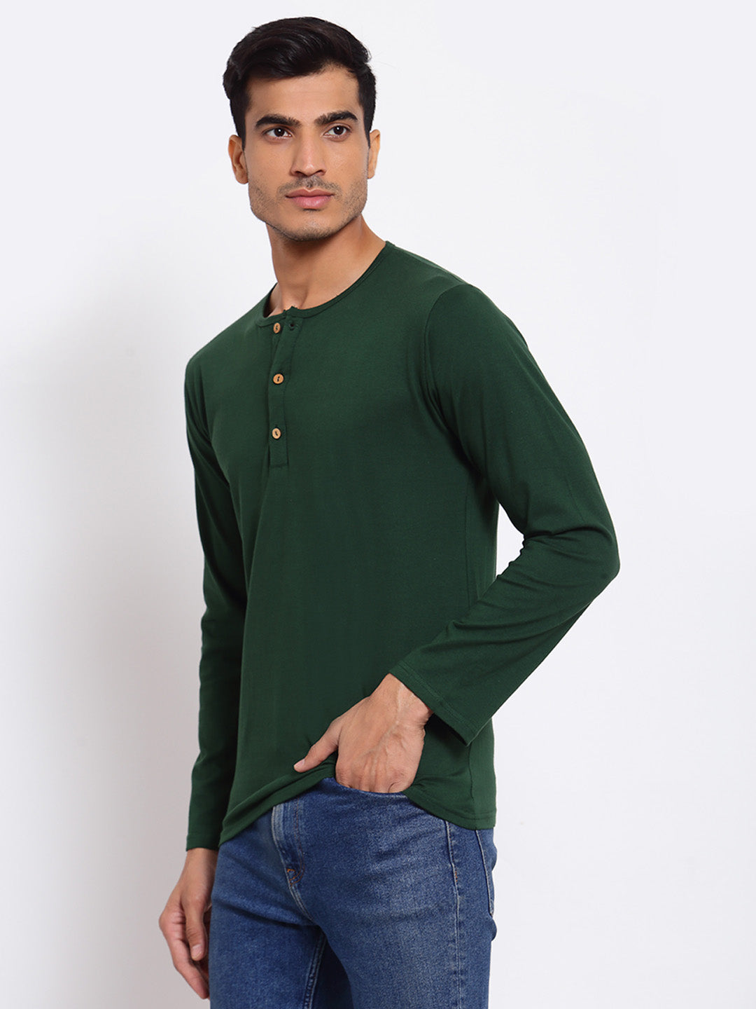 PLAIN GREEN FULL SLEEVE HENLEY