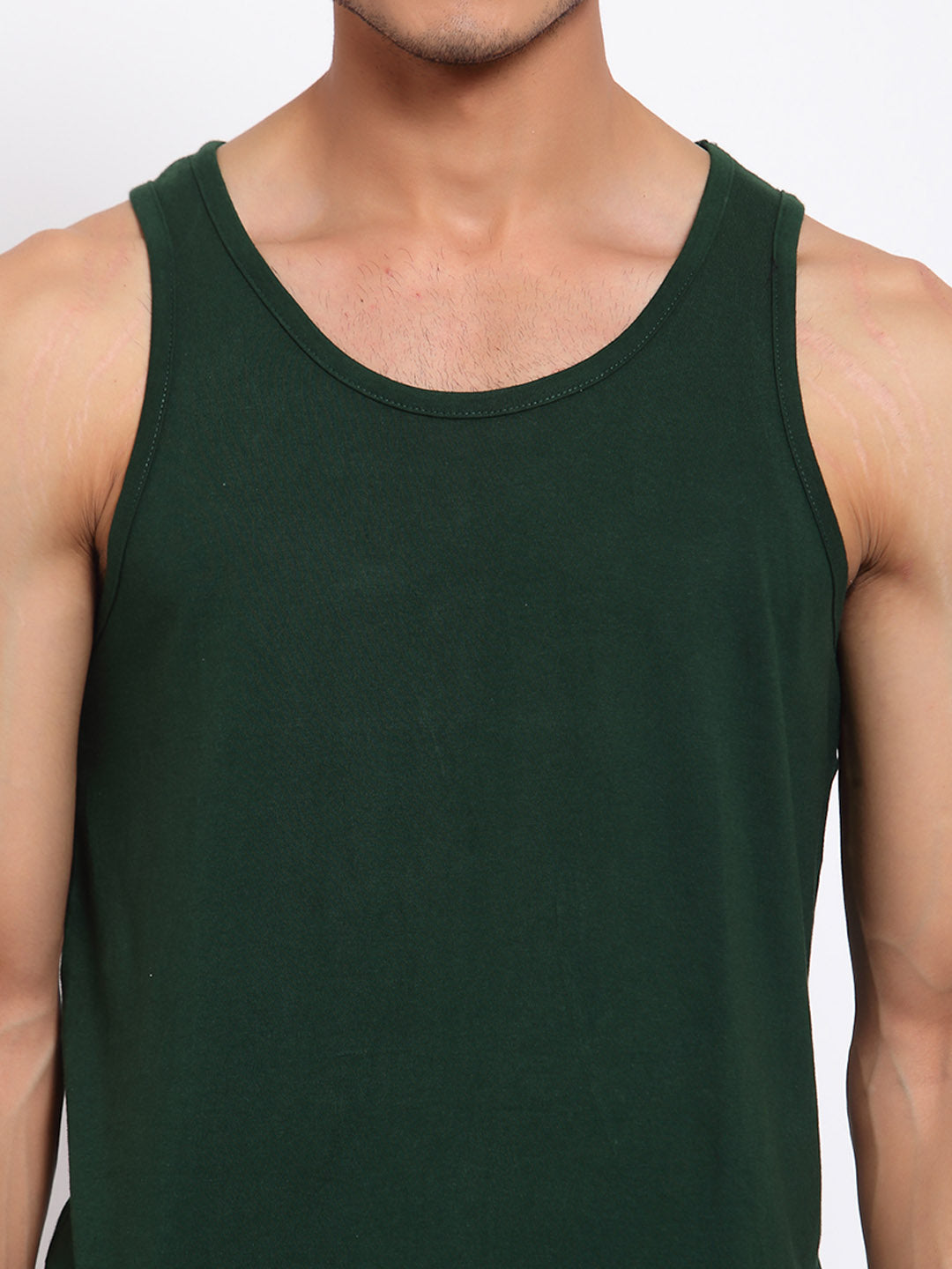 Plain Green Sleeveless T-Shirt